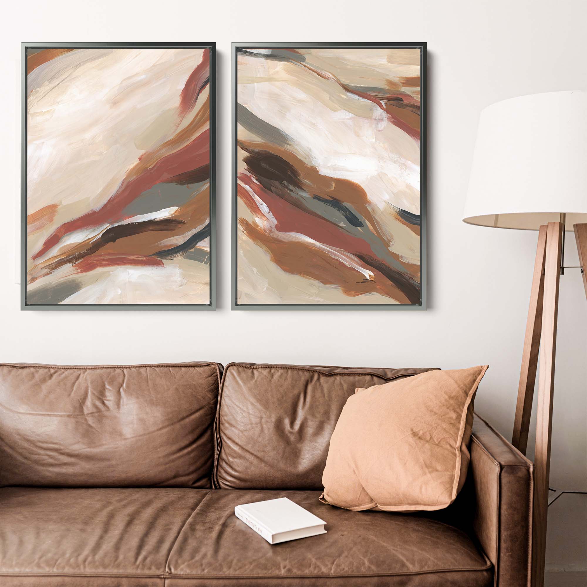 Abstract Earth Tones Paintings - Set of 2 - Image 13
