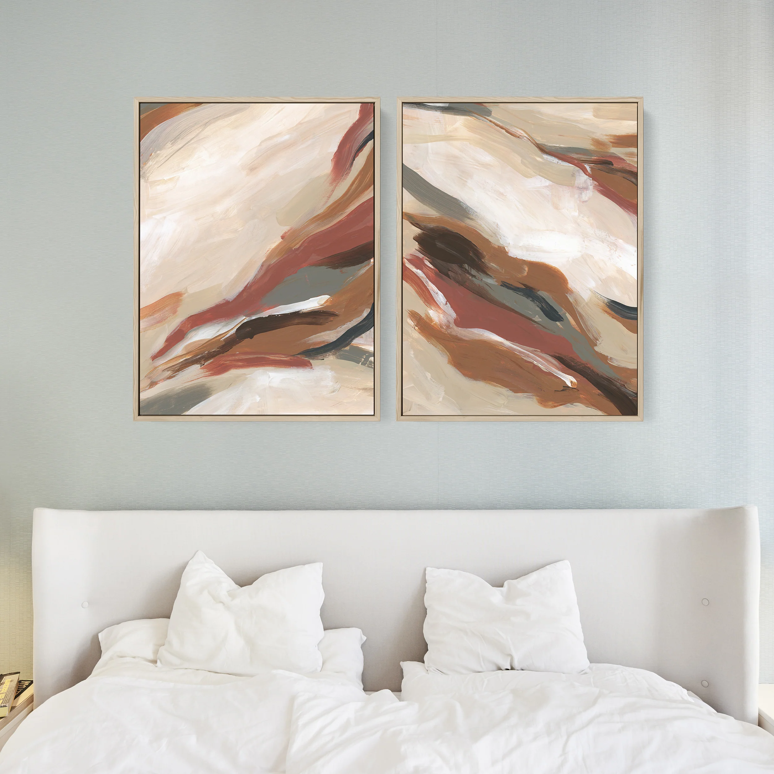 Abstract Earth Tones Paintings - Set of 2 - Image 8
