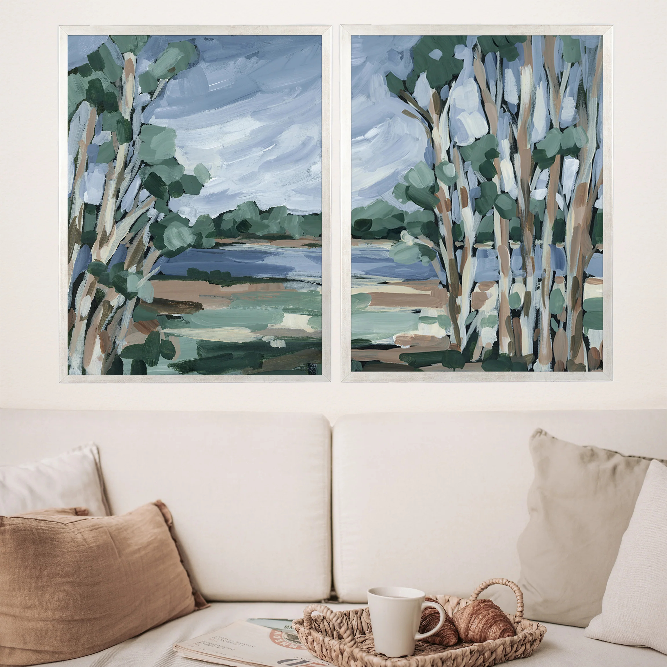 Beneath the Birch Diptych - Set of 2 - Image 13