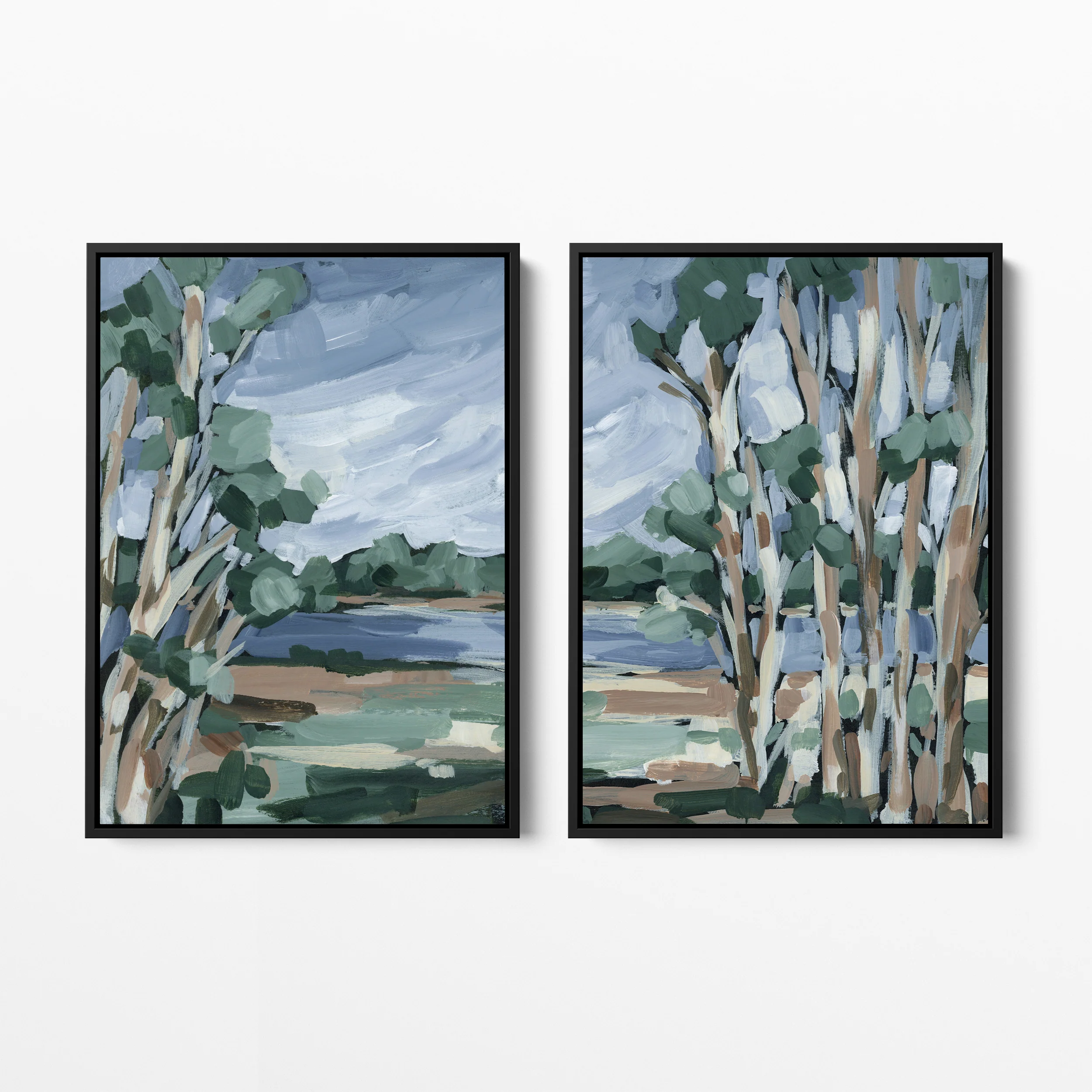 Beneath the Birch Diptych - Set of 2 - Image 4