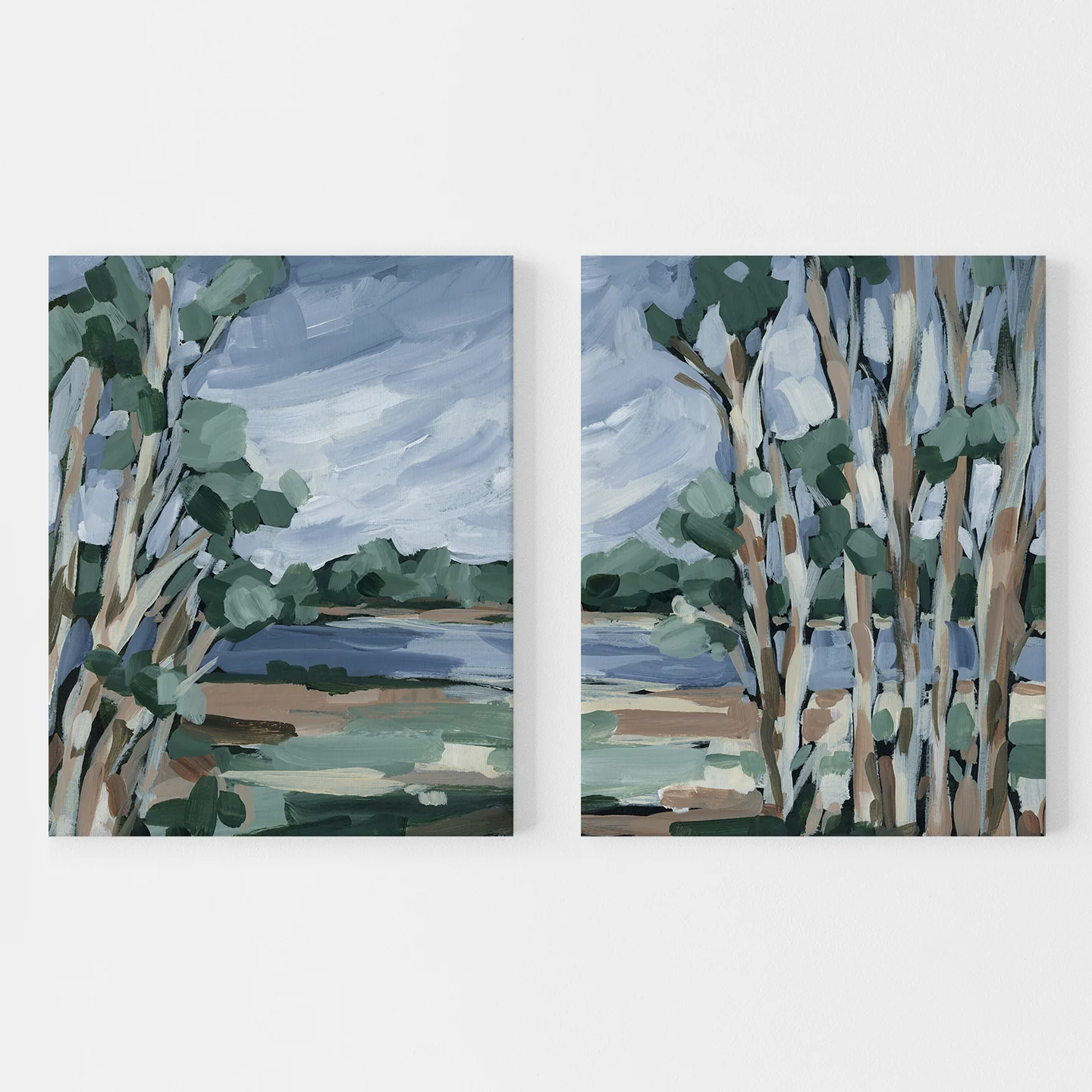 Beneath the Birch Diptych - Set of 2 - Image 5