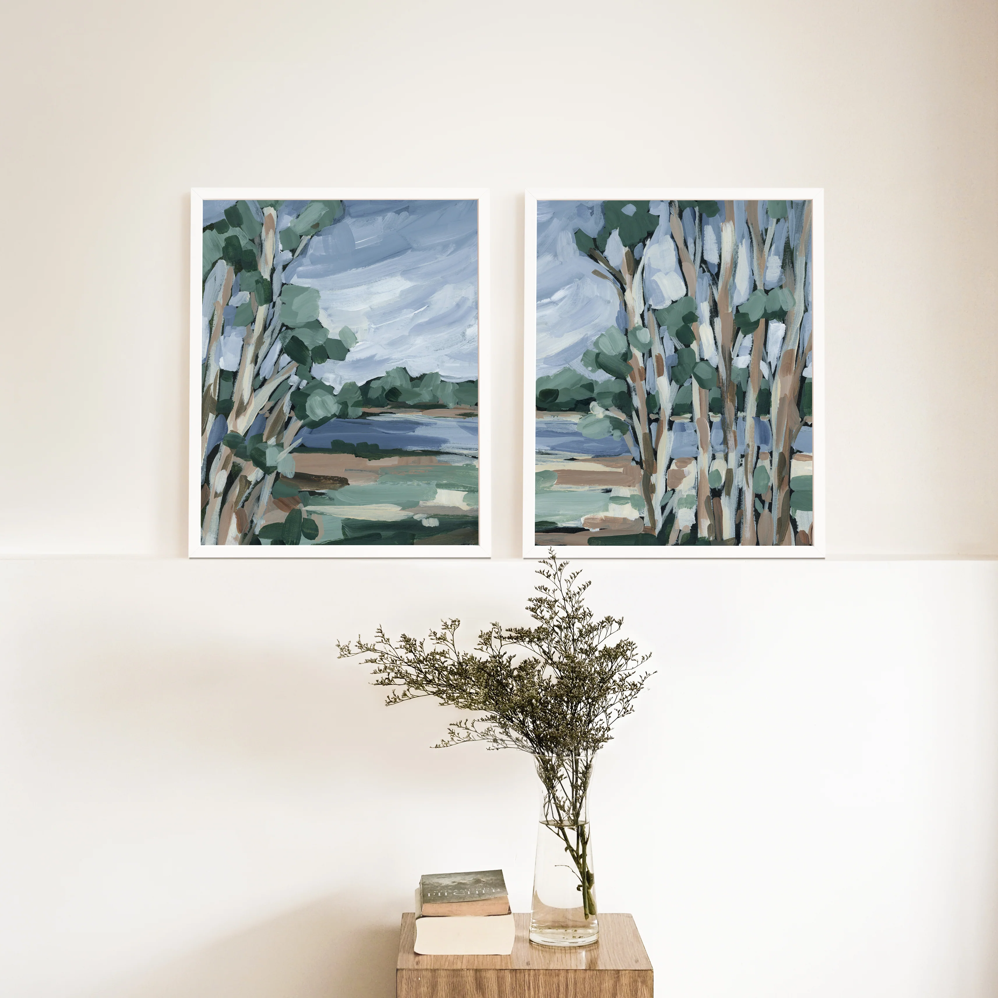 Beneath the Birch Diptych - Set of 2 - Image 8