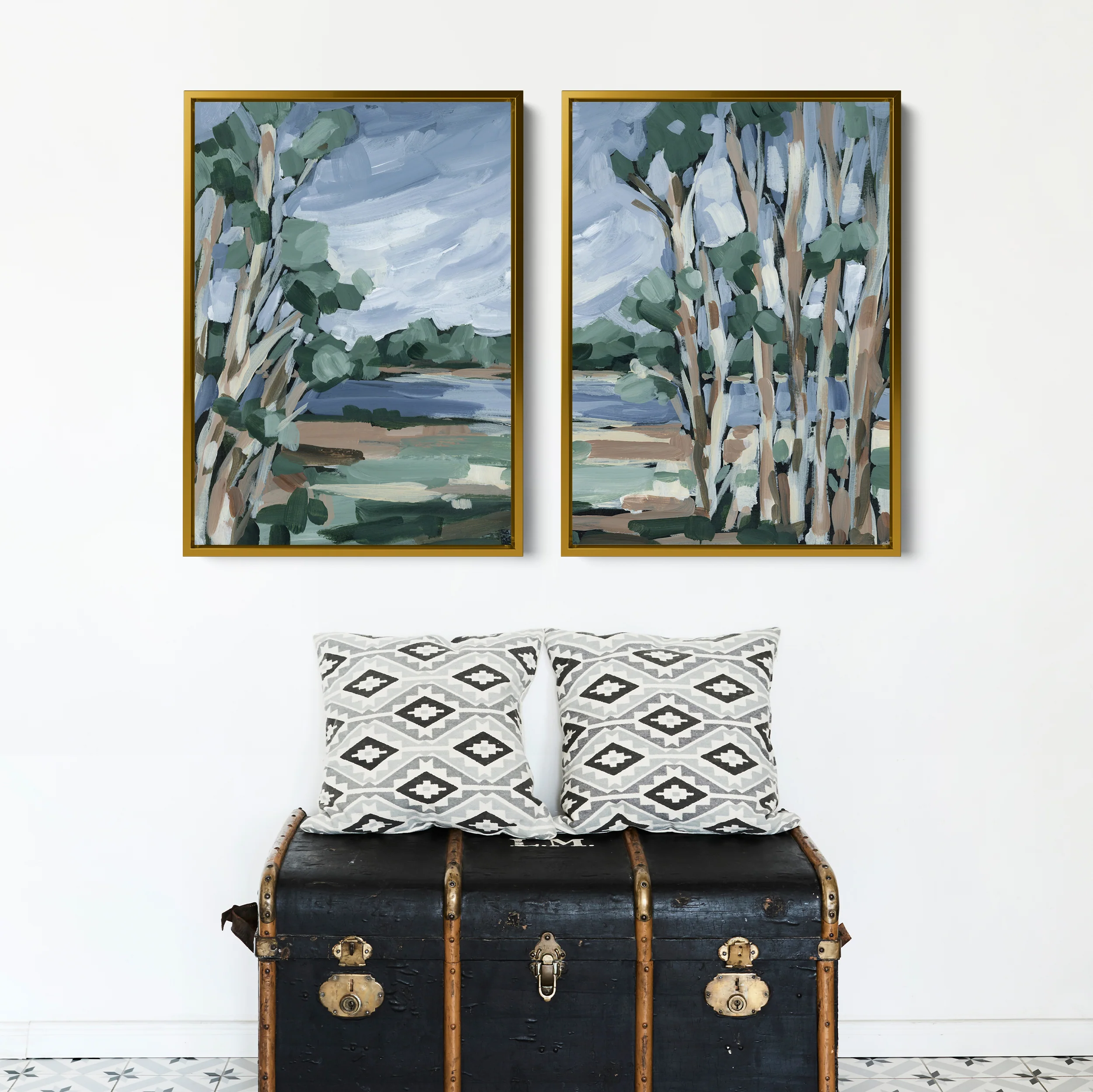 Beneath the Birch Diptych - Set of 2 - Image 9