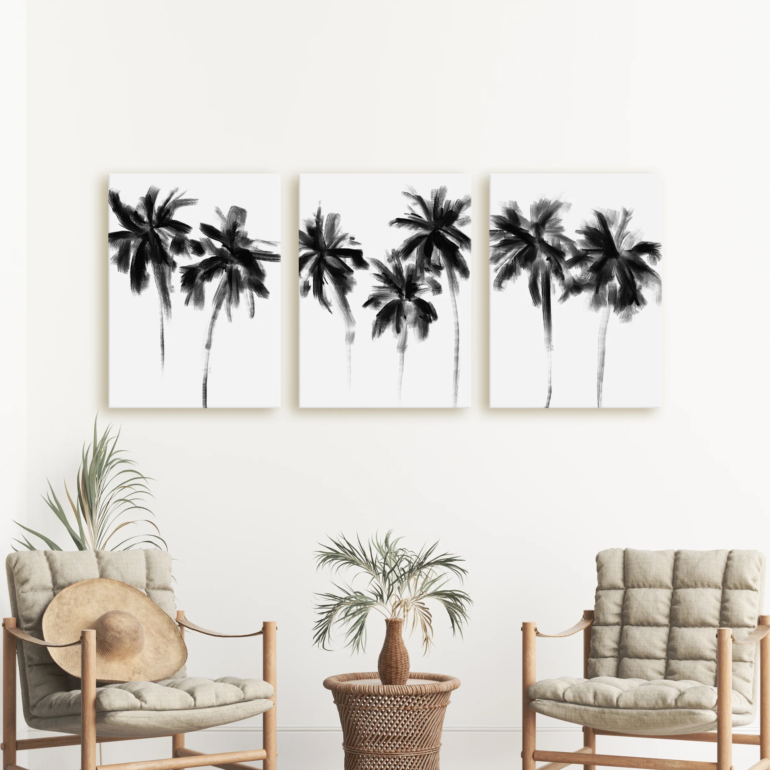 Black & White Minimalist Palms, No. 2 - Set of 3 - Image 10