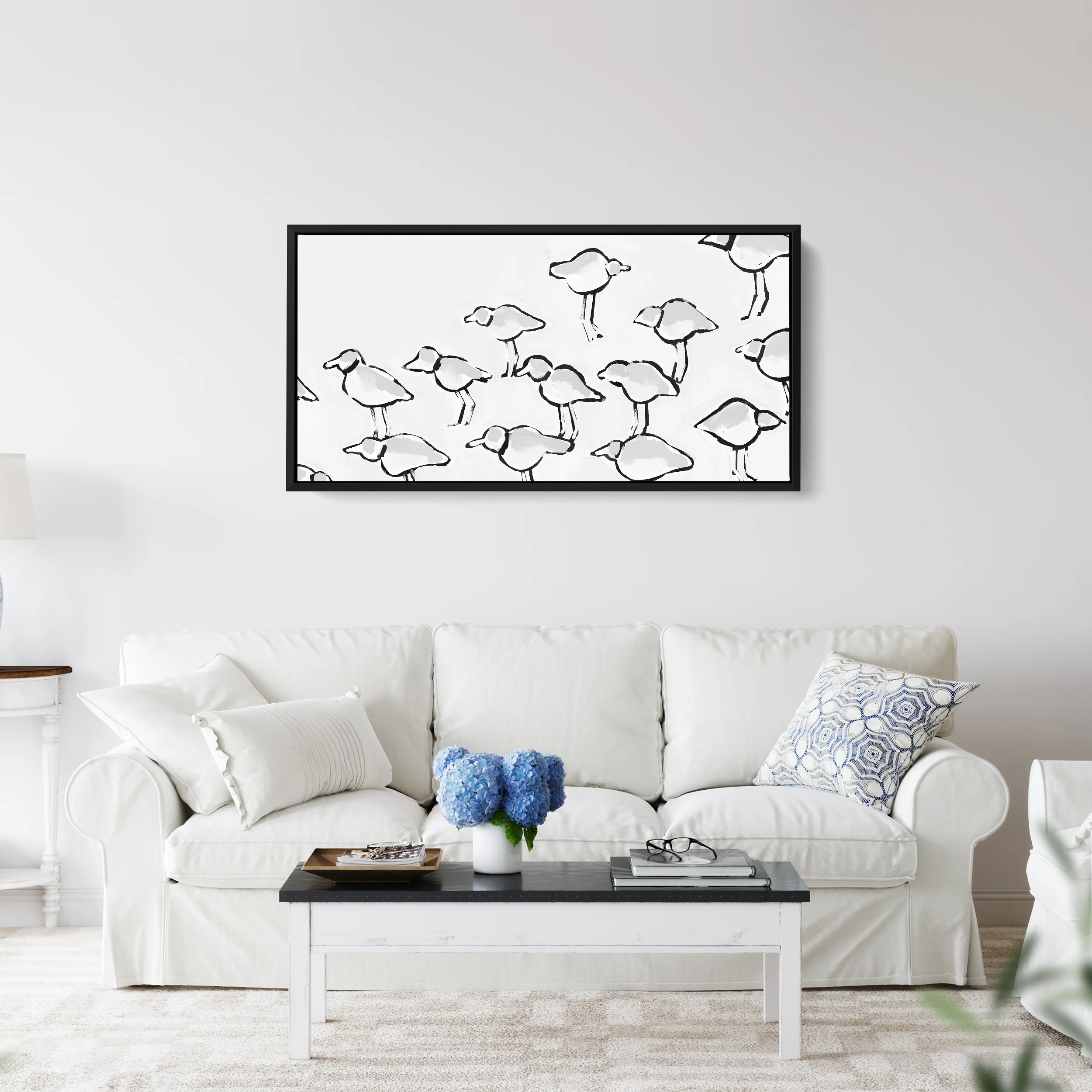 Black & White Piping Plover Panoramic - Image 9