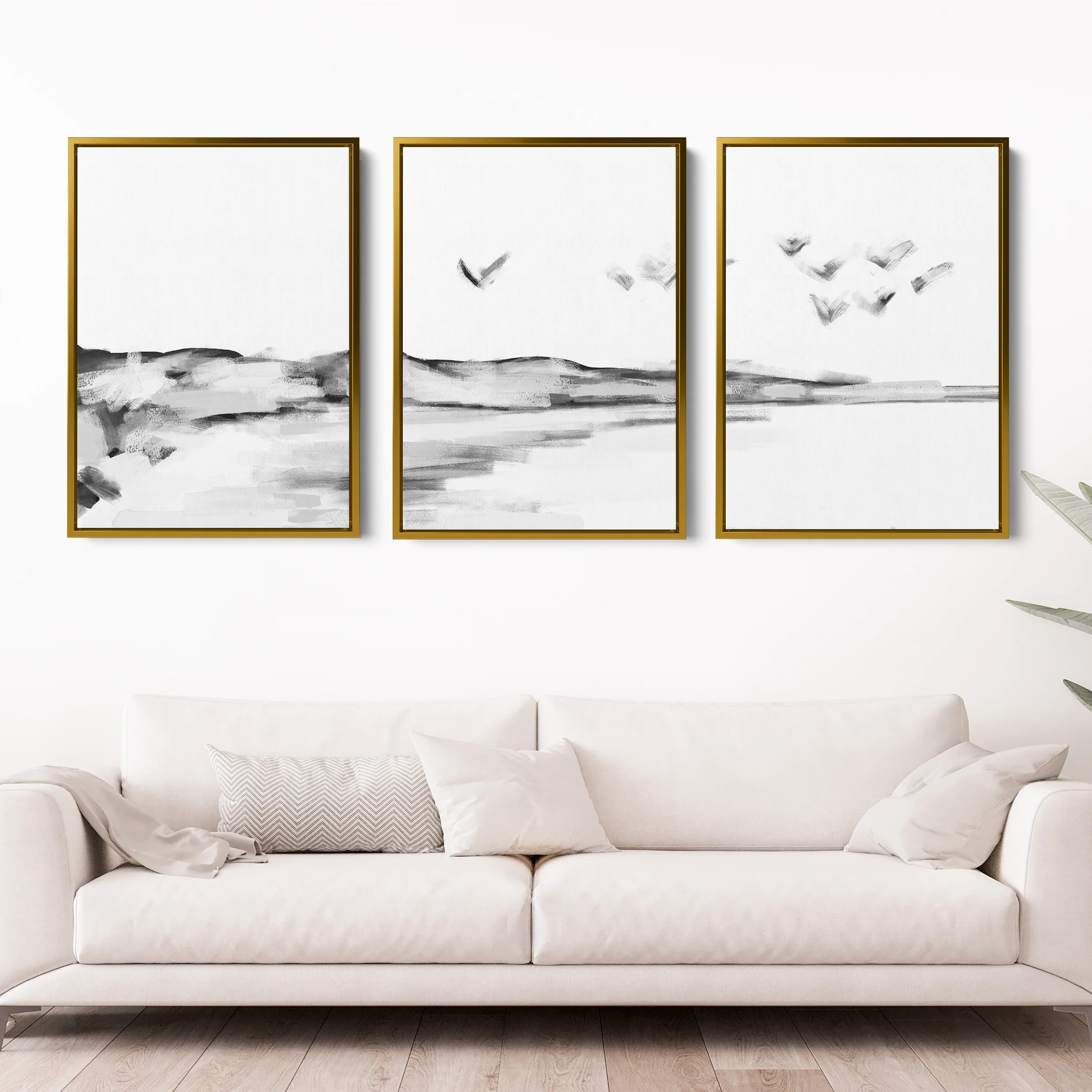 Black & White Shoreline Journey - Set of 3 - Image 14