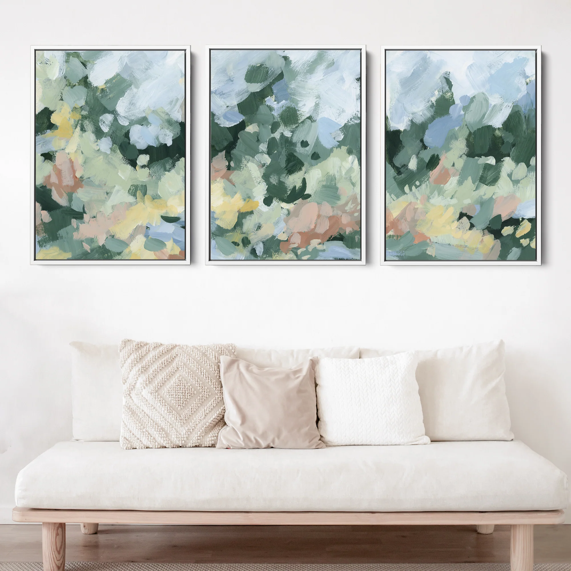 Blossoms Abstracted Triptych - Set of 3