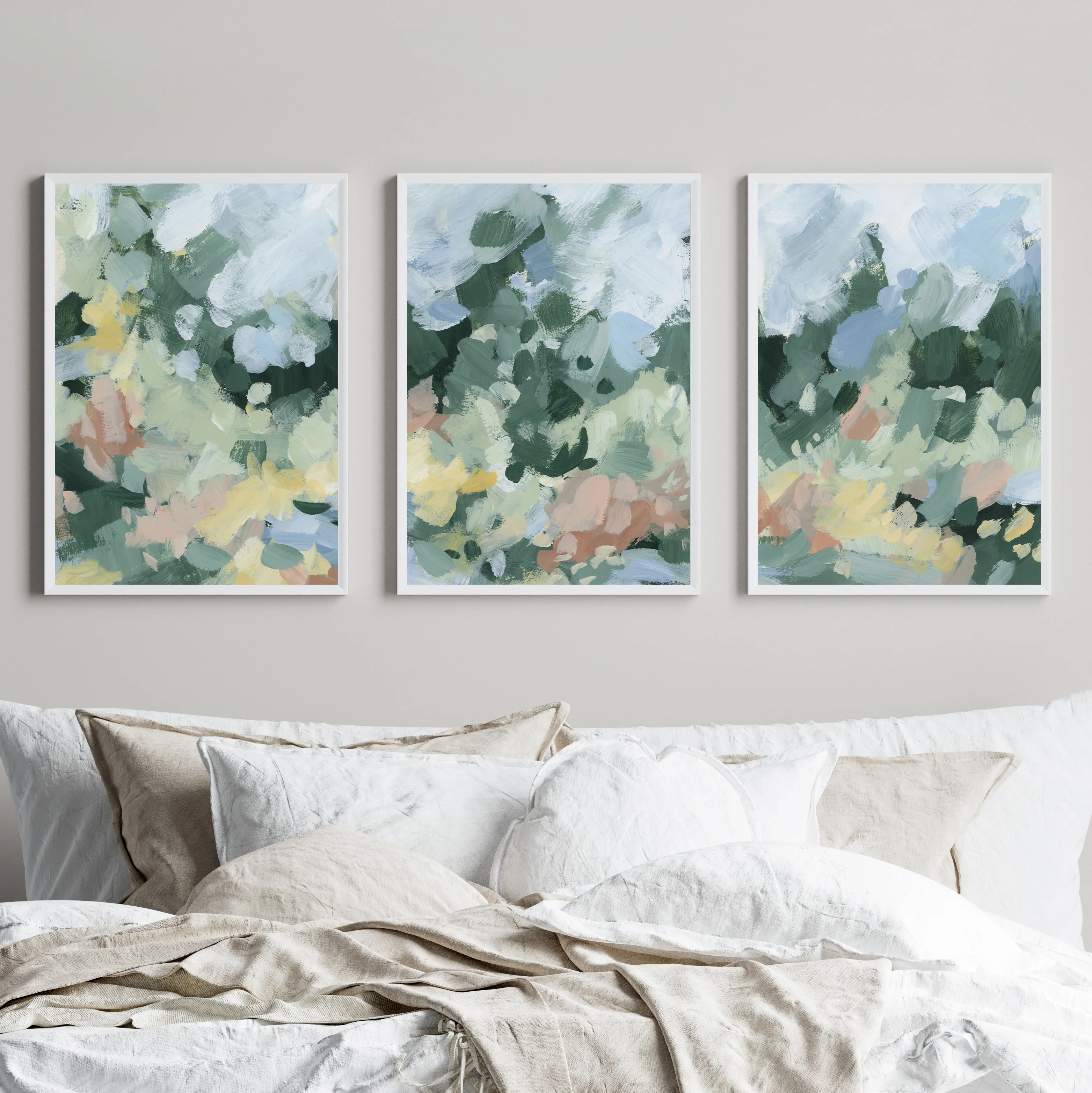 Blossoms Abstracted Triptych - Set of 3 - Image 13