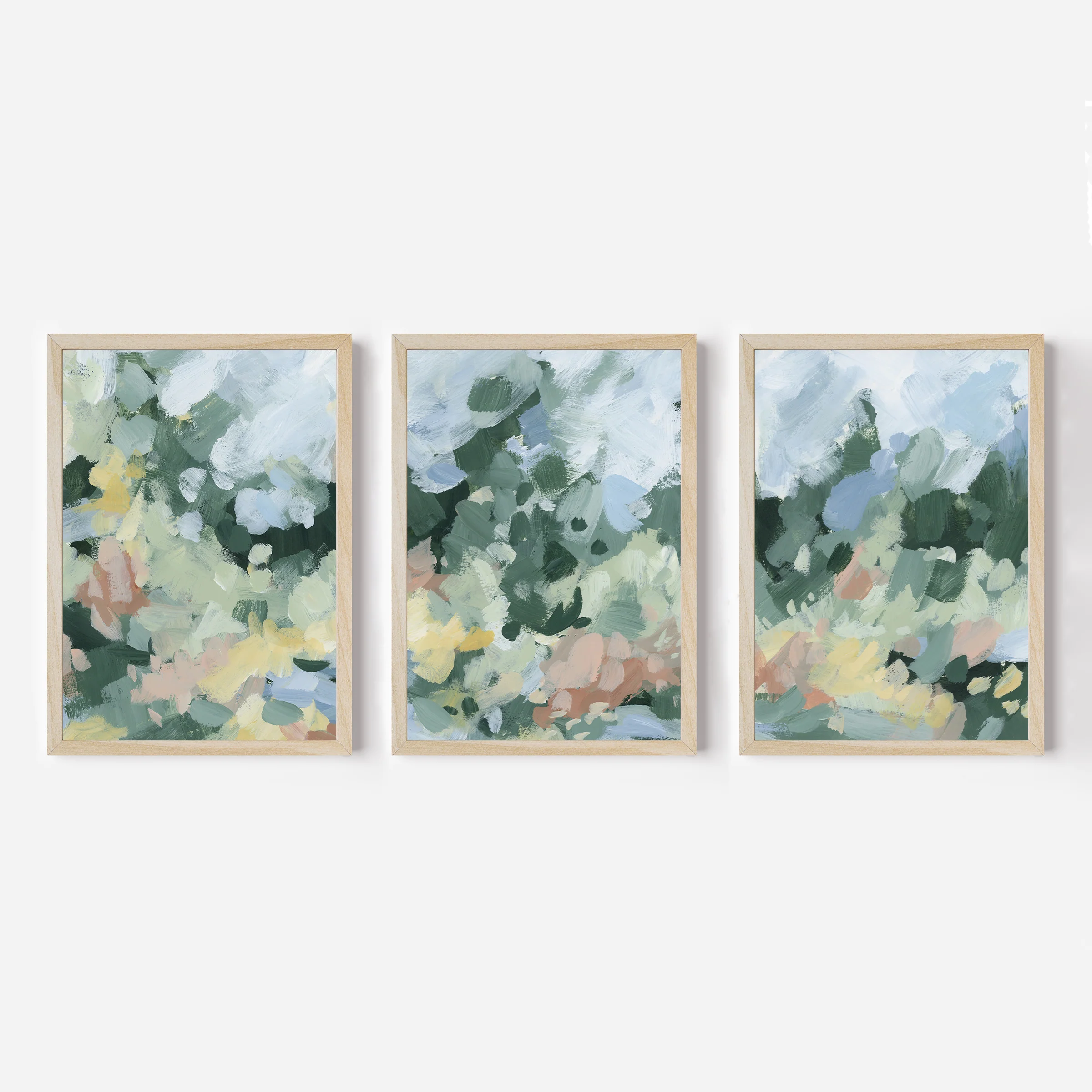 Blossoms Abstracted Triptych - Set of 3 - Image 2