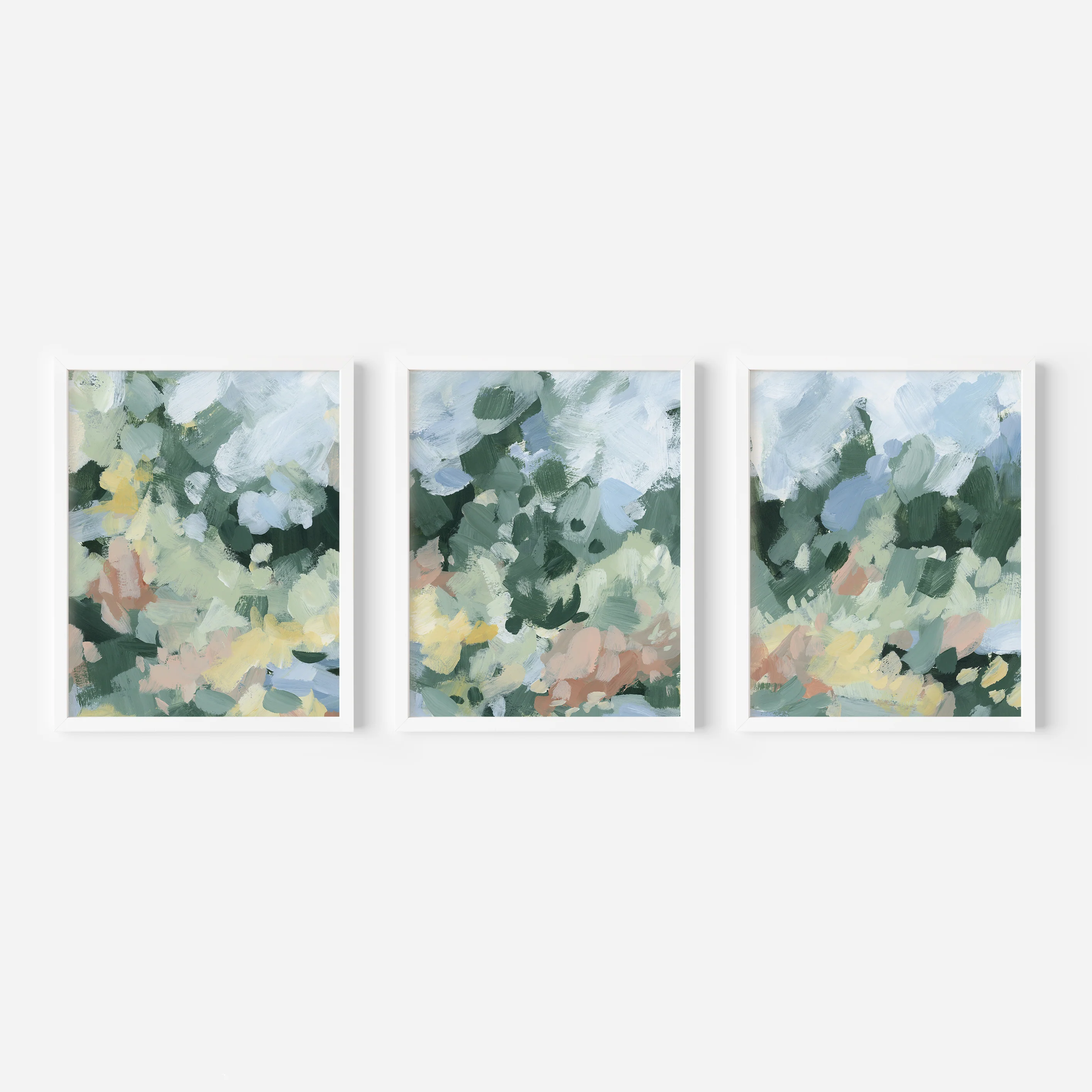Blossoms Abstracted Triptych - Set of 3 - Image 3