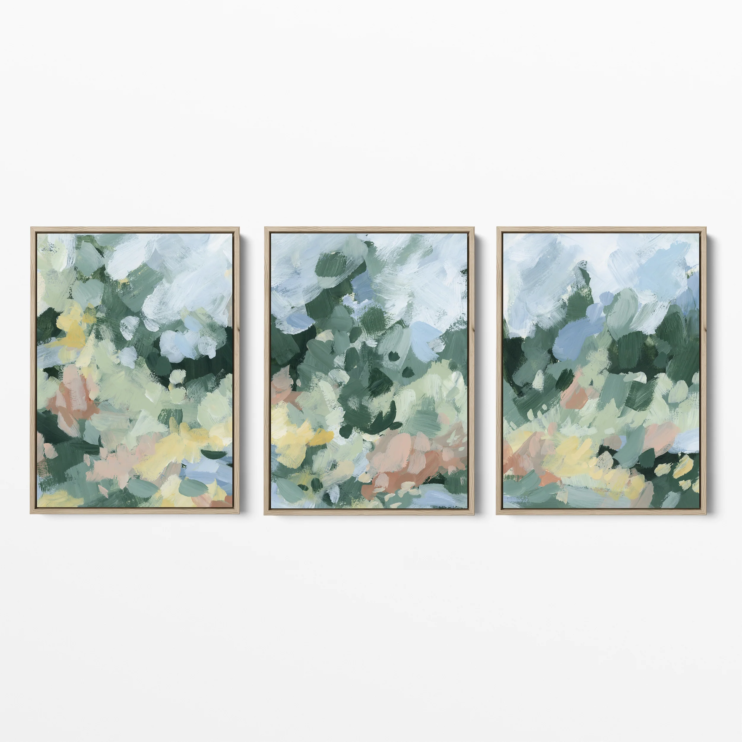 Blossoms Abstracted Triptych - Set of 3 - Image 4