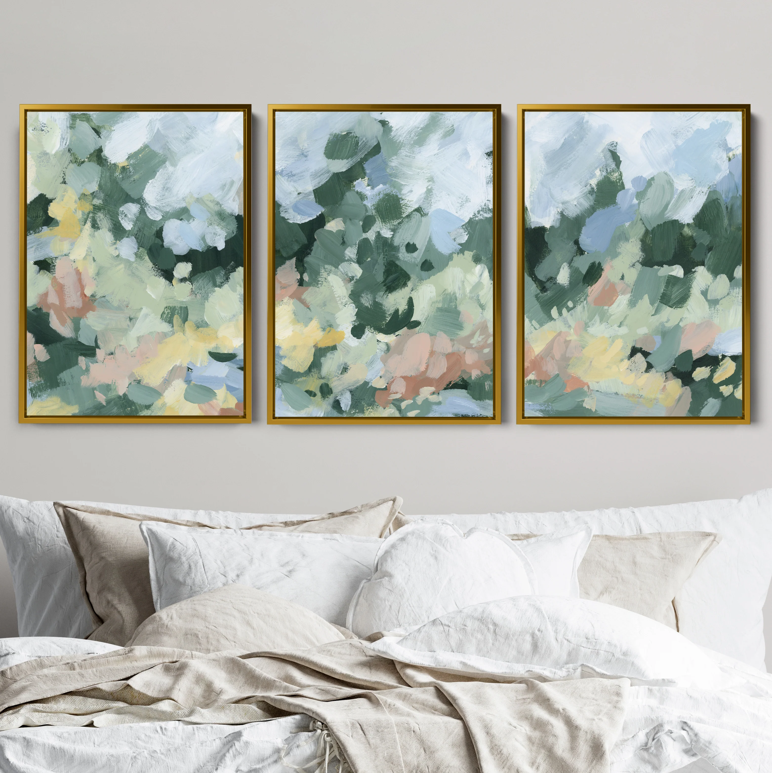 Blossoms Abstracted Triptych - Set of 3 - Image 9