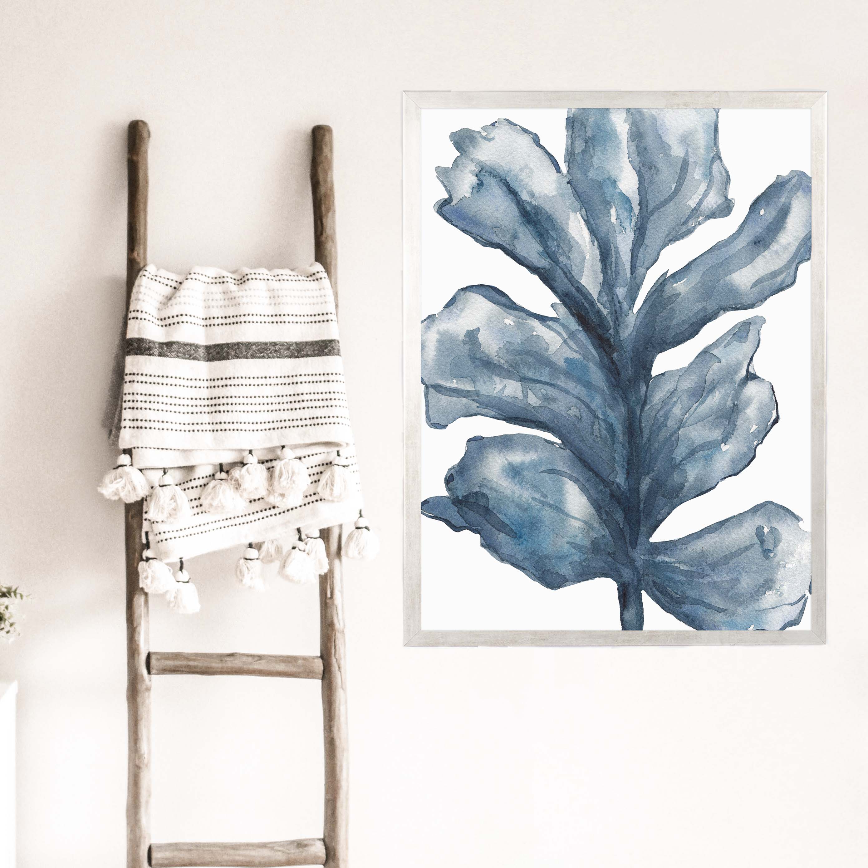 Blue Sea Lettuce Watercolor No. 1 - Image 9