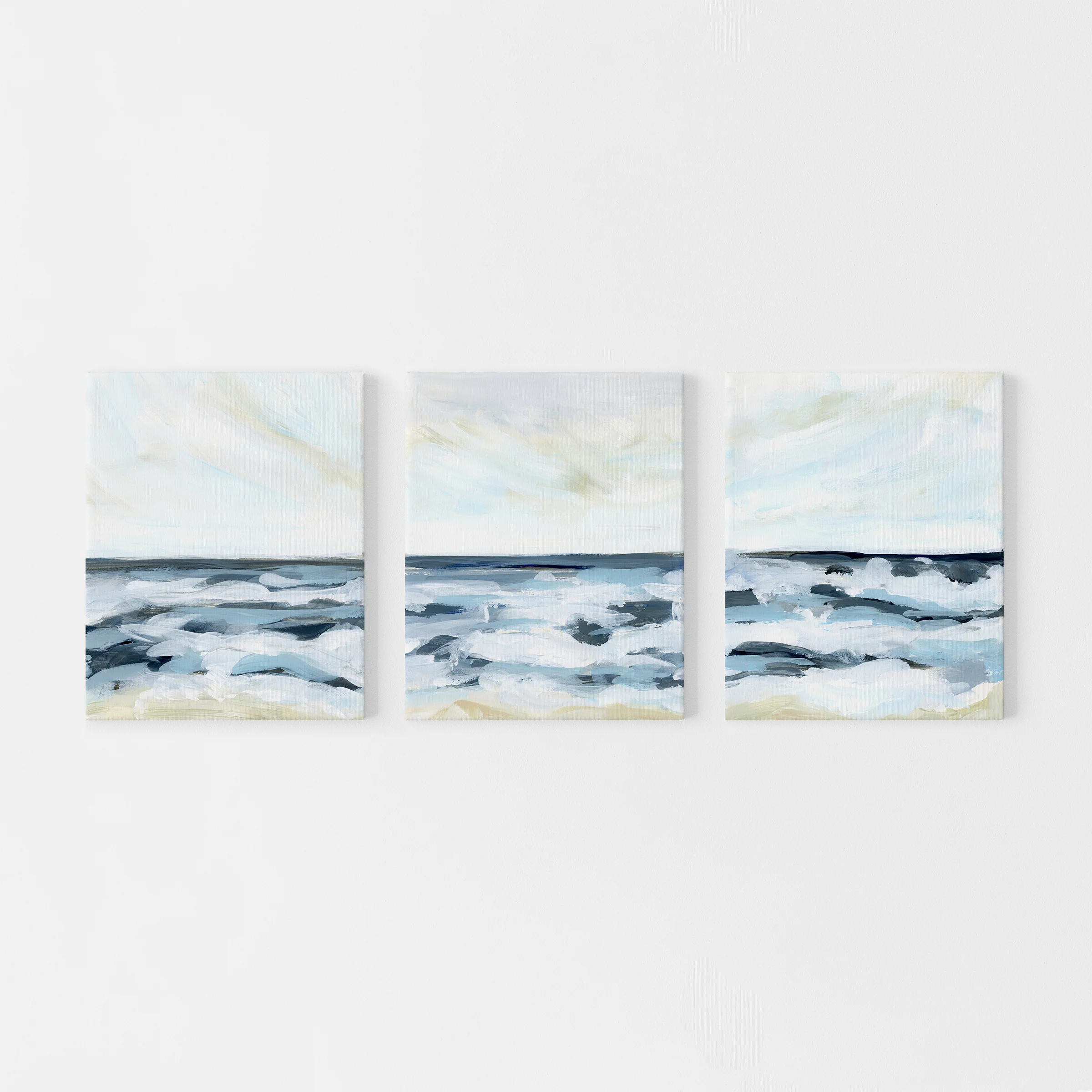 Blue Seascape Horizon - Set of 3 - Image 4