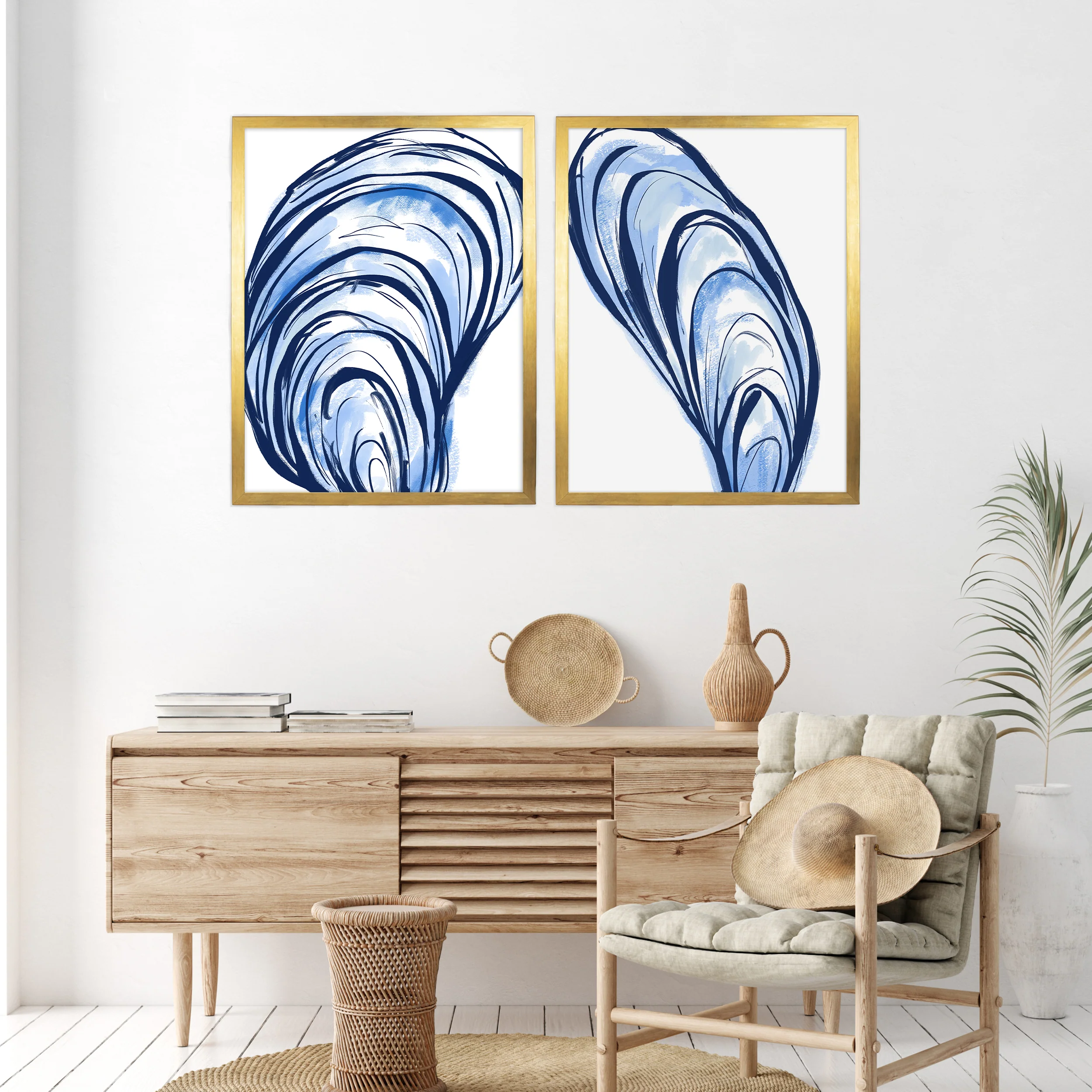 Blue Seashells Diptych - Set of 2 - Image 12
