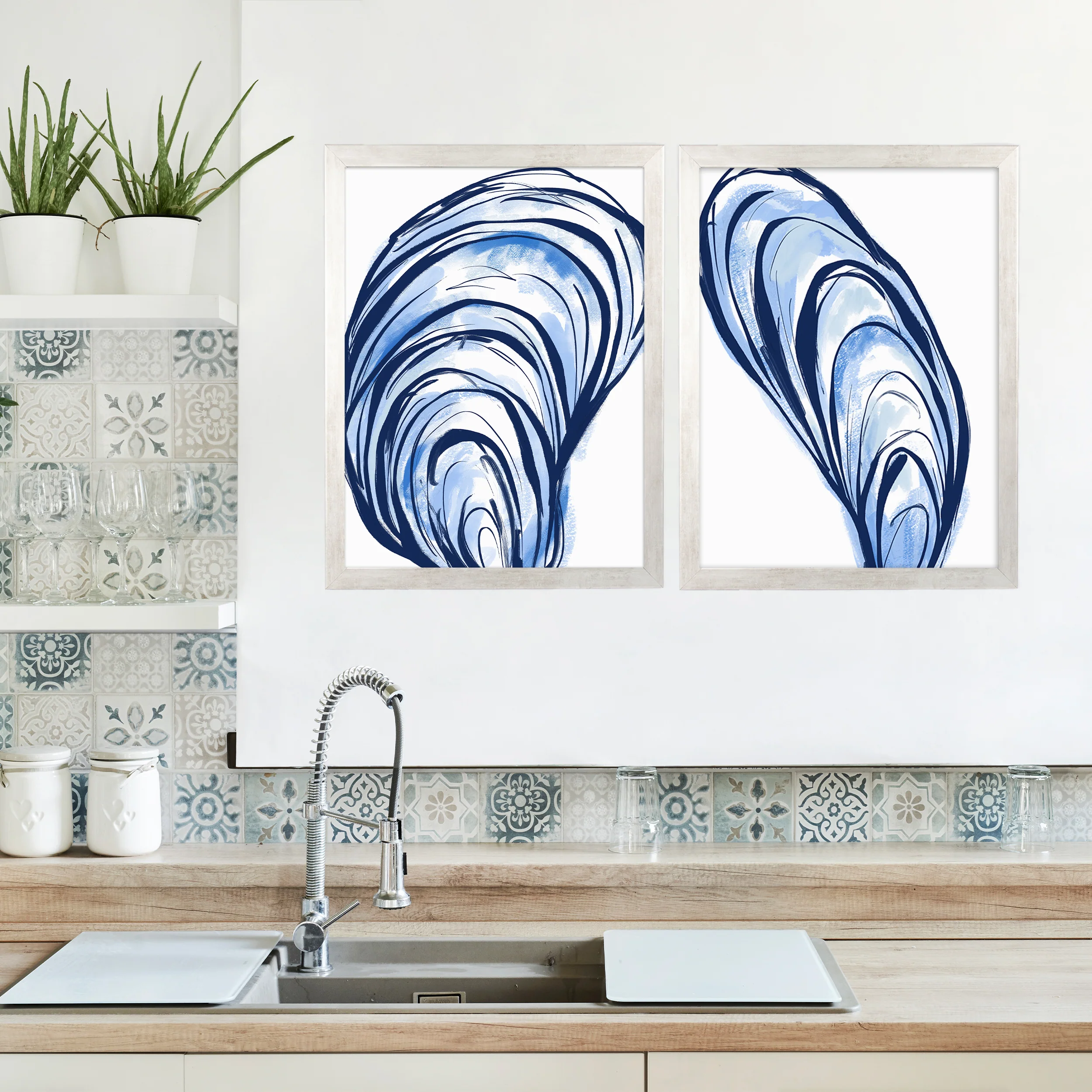 Blue Seashells Diptych - Set of 2 - Image 13