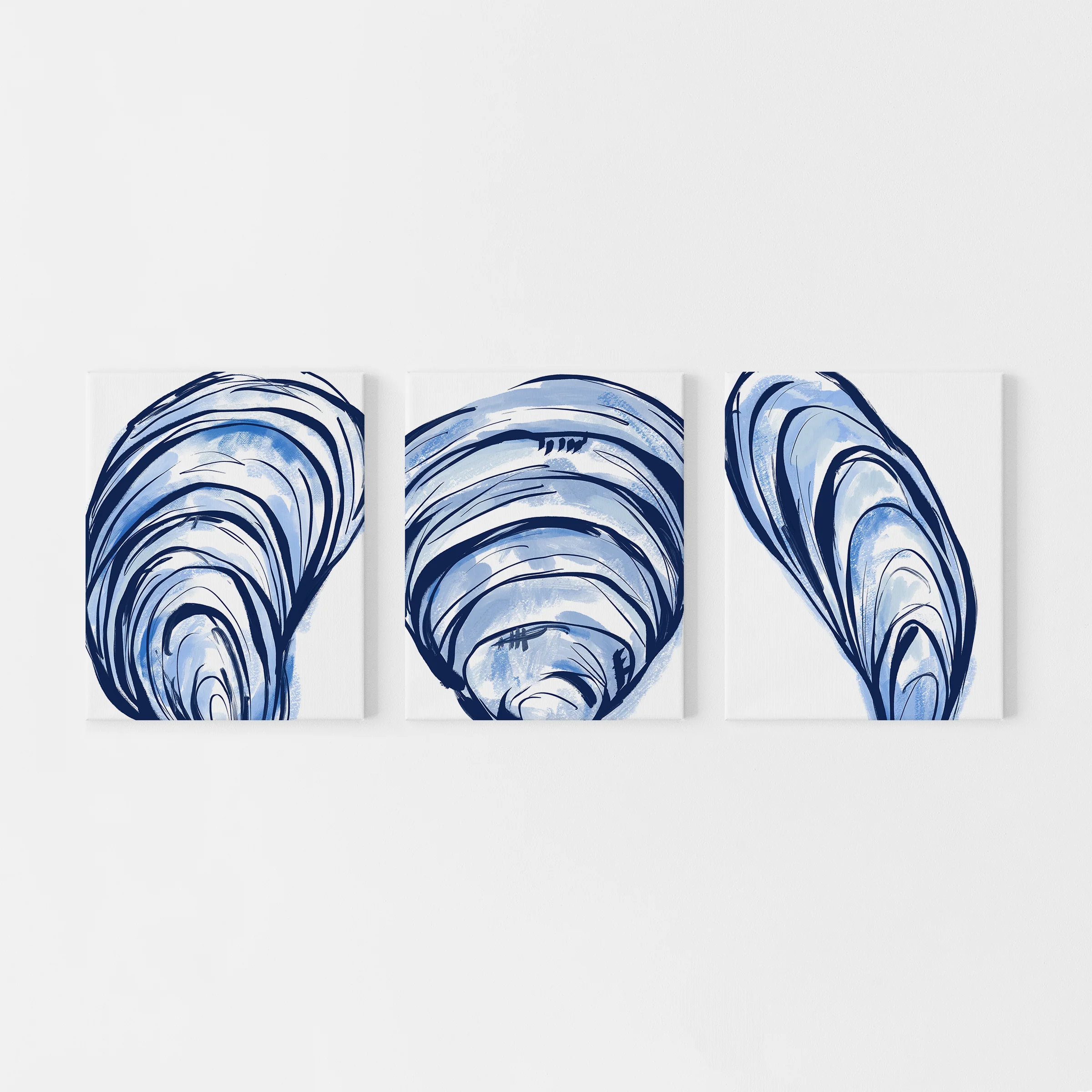 Blue Seashells Triptych - Set of 3 - Image 3