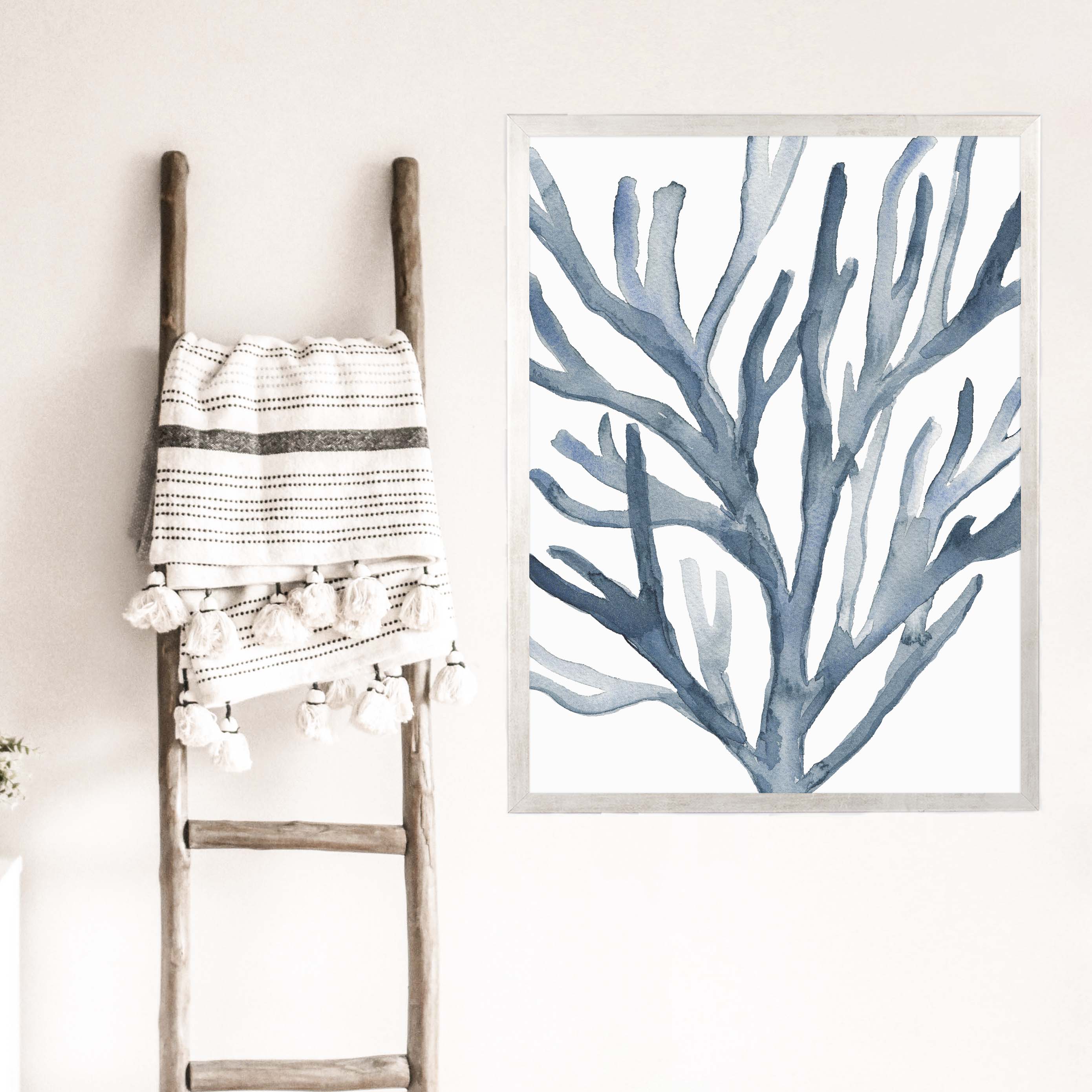 Blue Seaweed Coral Watercolor No. 2 - Image 10