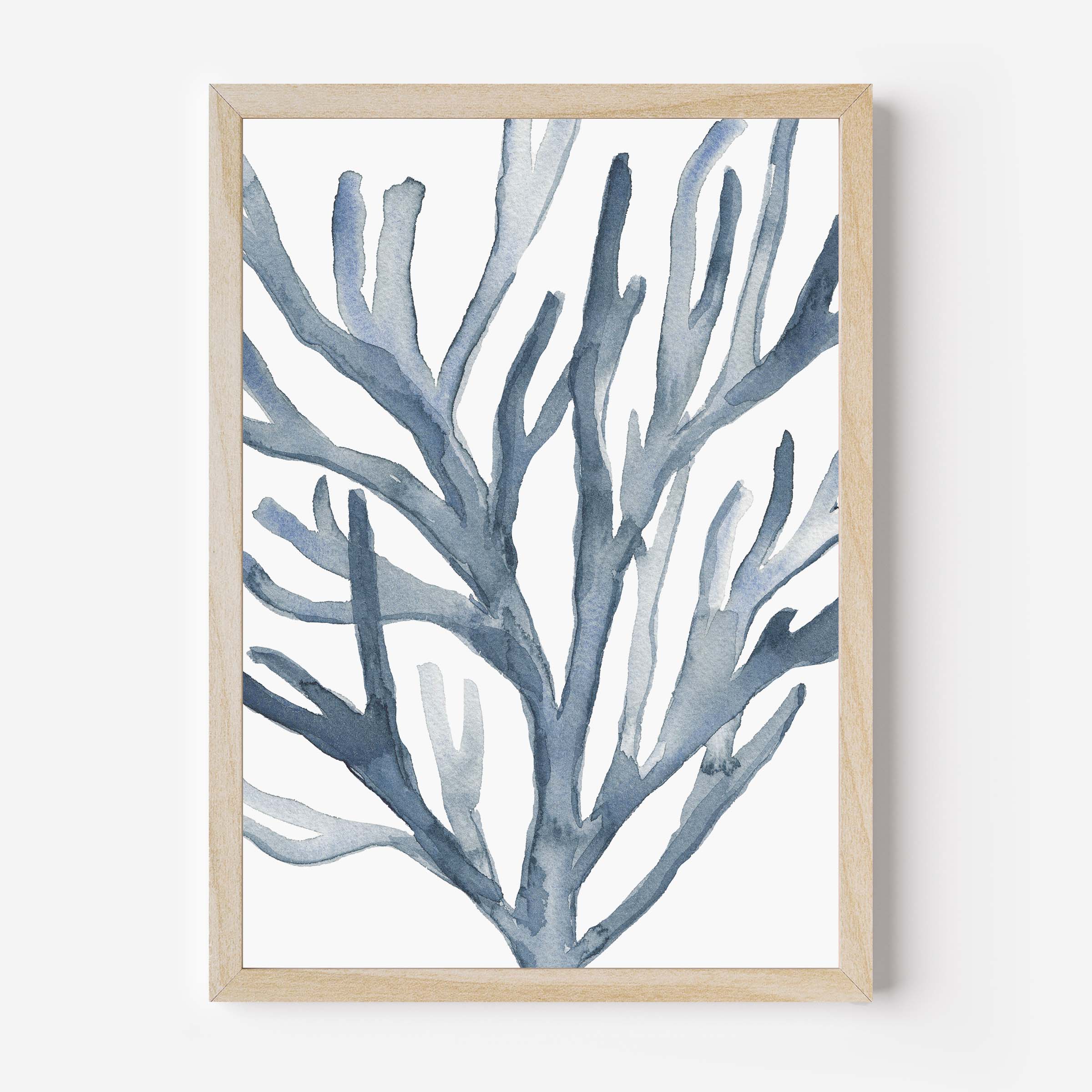Blue Seaweed Coral Watercolor No. 2 - Image 3