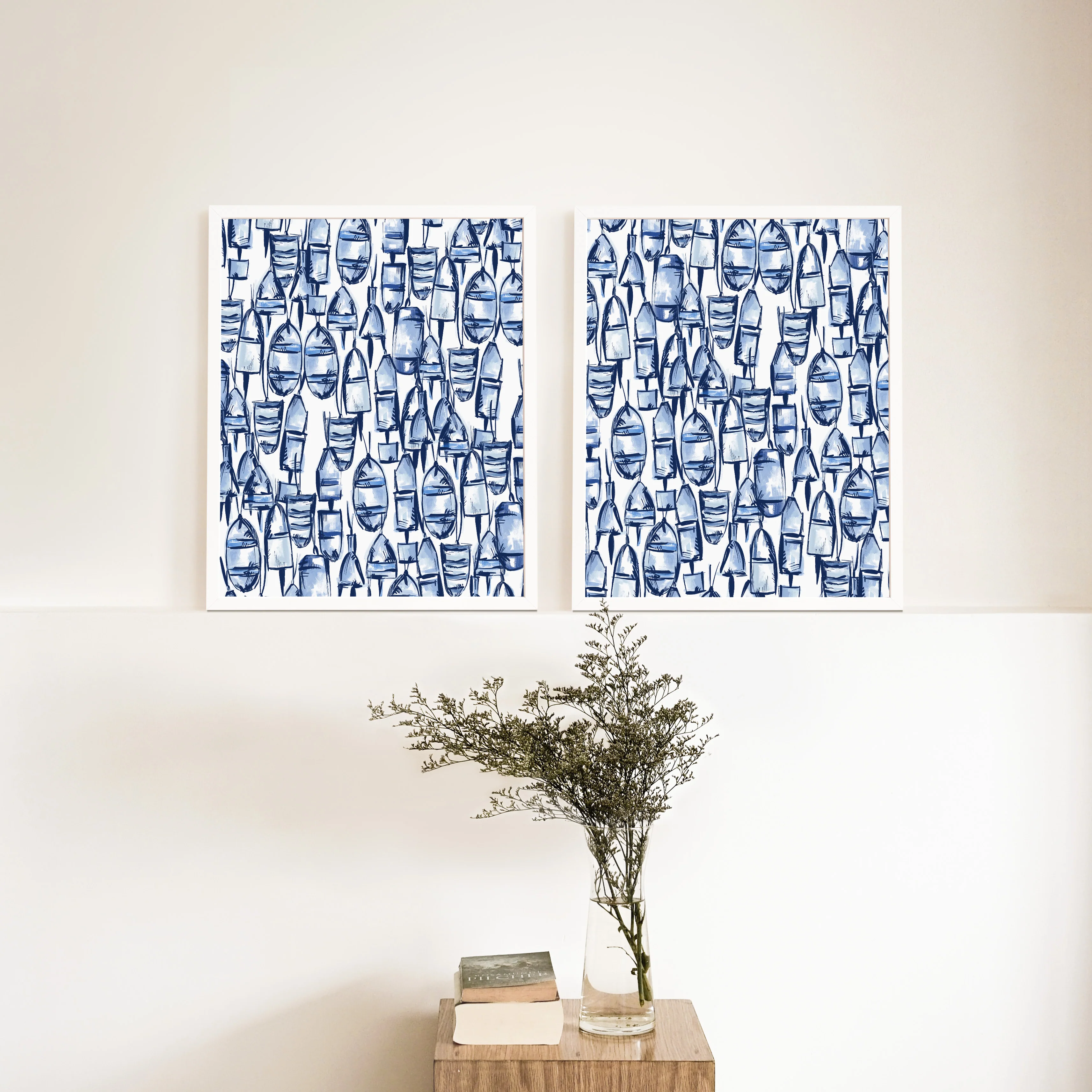 By the Buoys Diptych - Set of 2