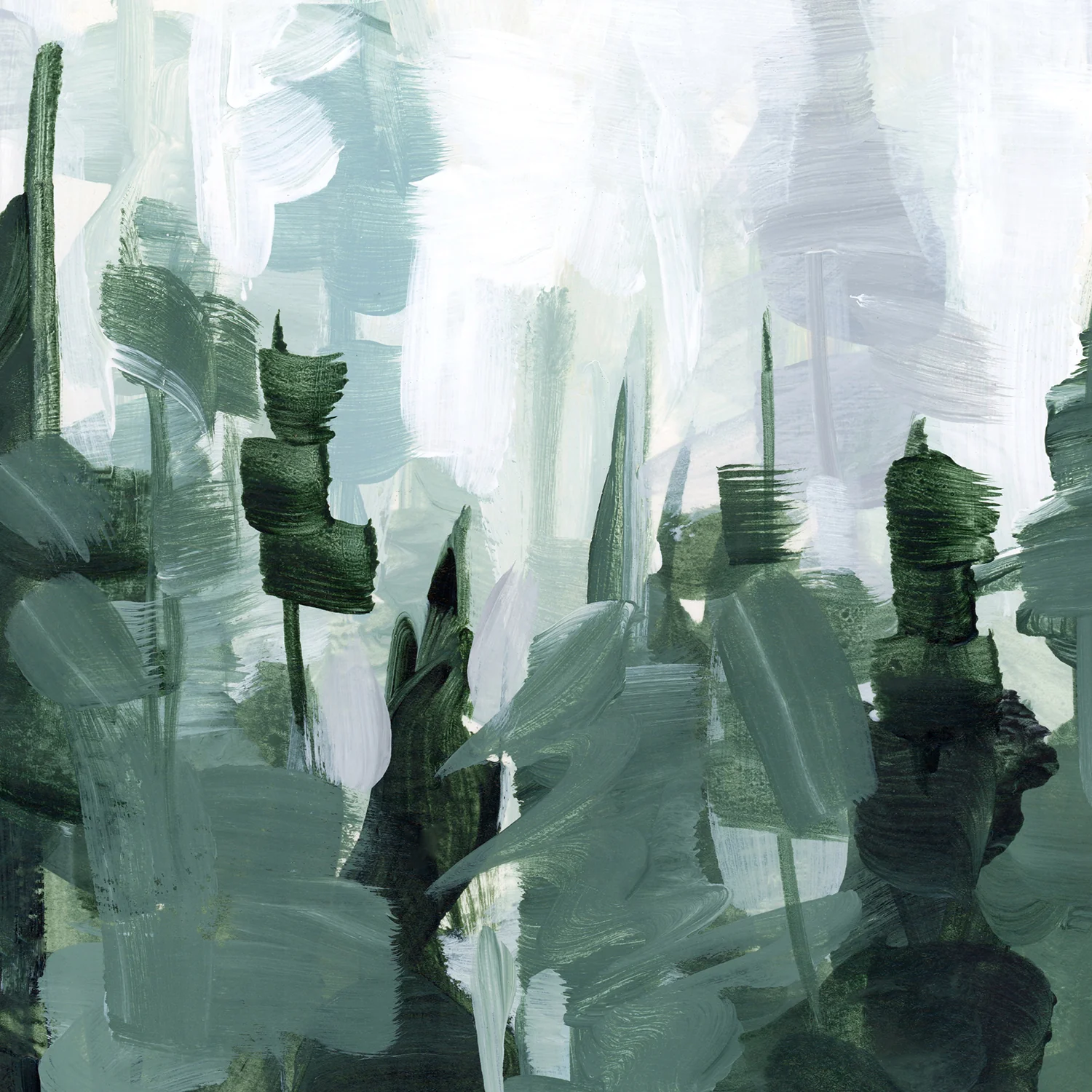 Forest Pine Tree Line Painting - Set of 3 - Image 12