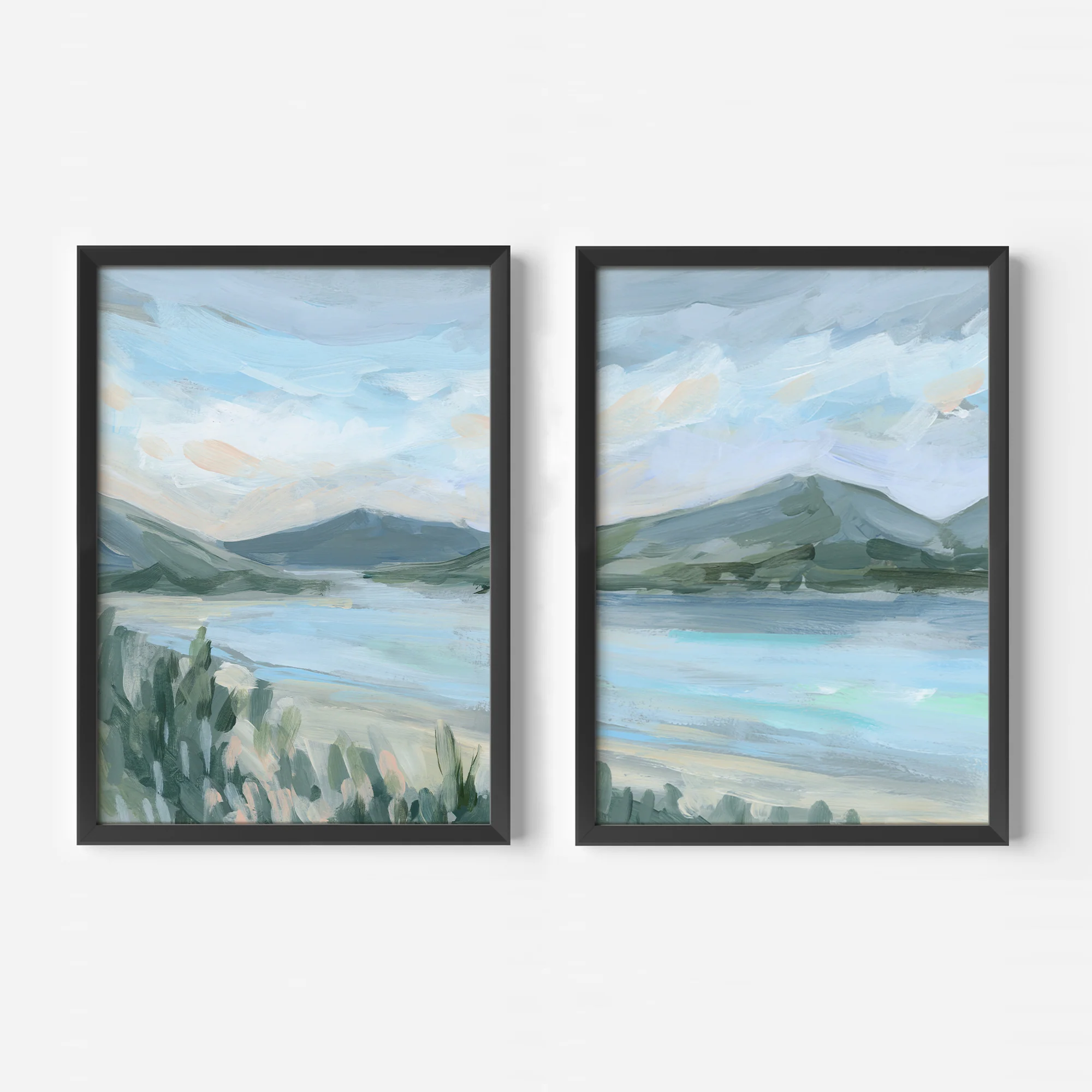 Glacial Wash Diptych - Set of 2 - Image 2