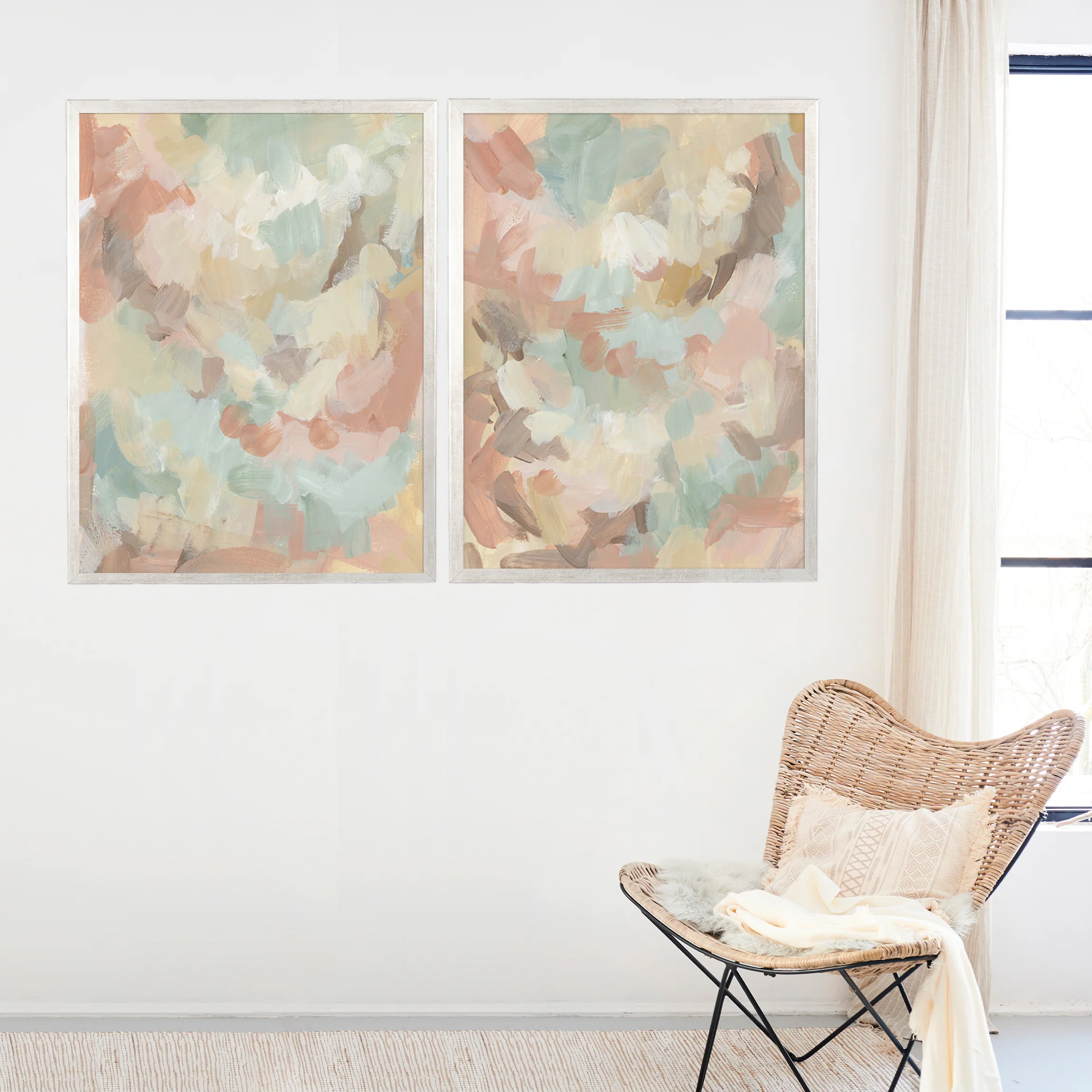 Golden Brush Diptych - Set of 2 - Image 11