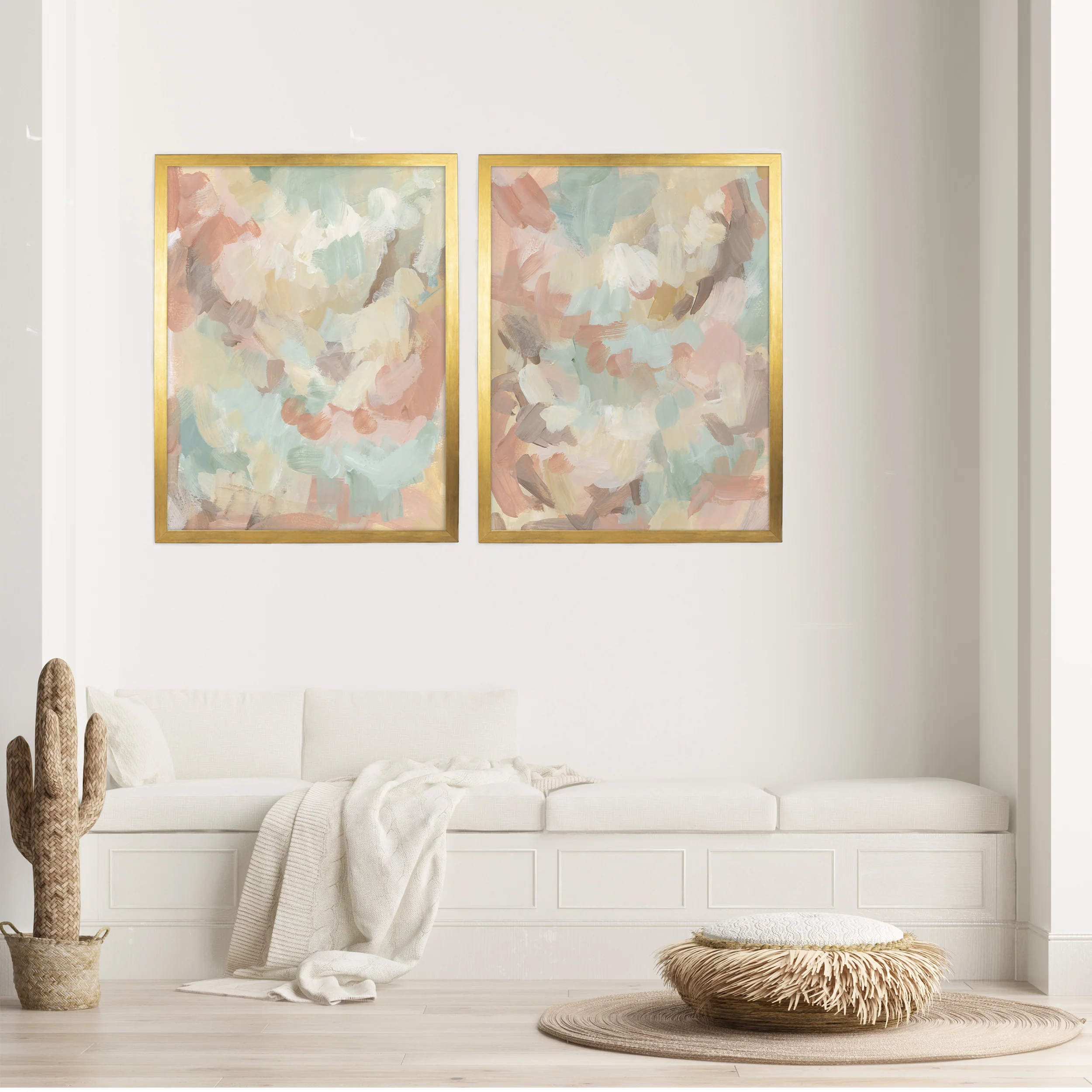 Golden Brush Diptych - Set of 2 - Image 9