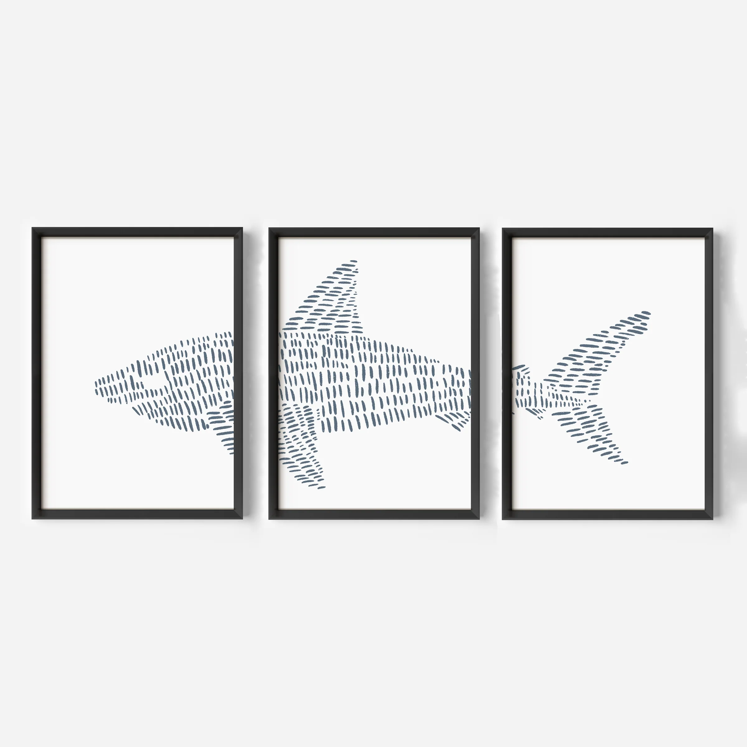 Great White Shark Modern Illustration - Set of 3 - Image 4