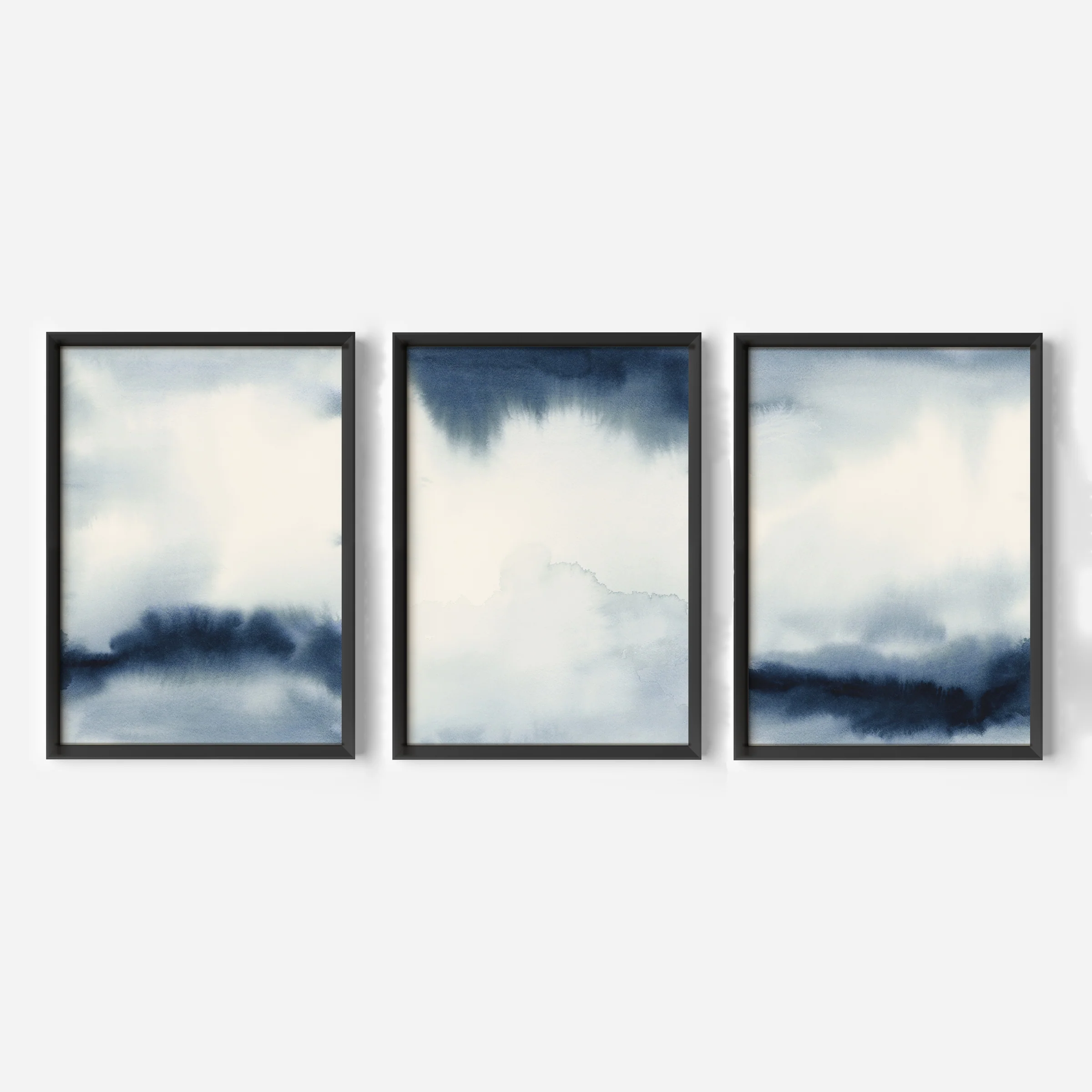 Indigo Abstracts Triptych - Set of 3 - Image 3