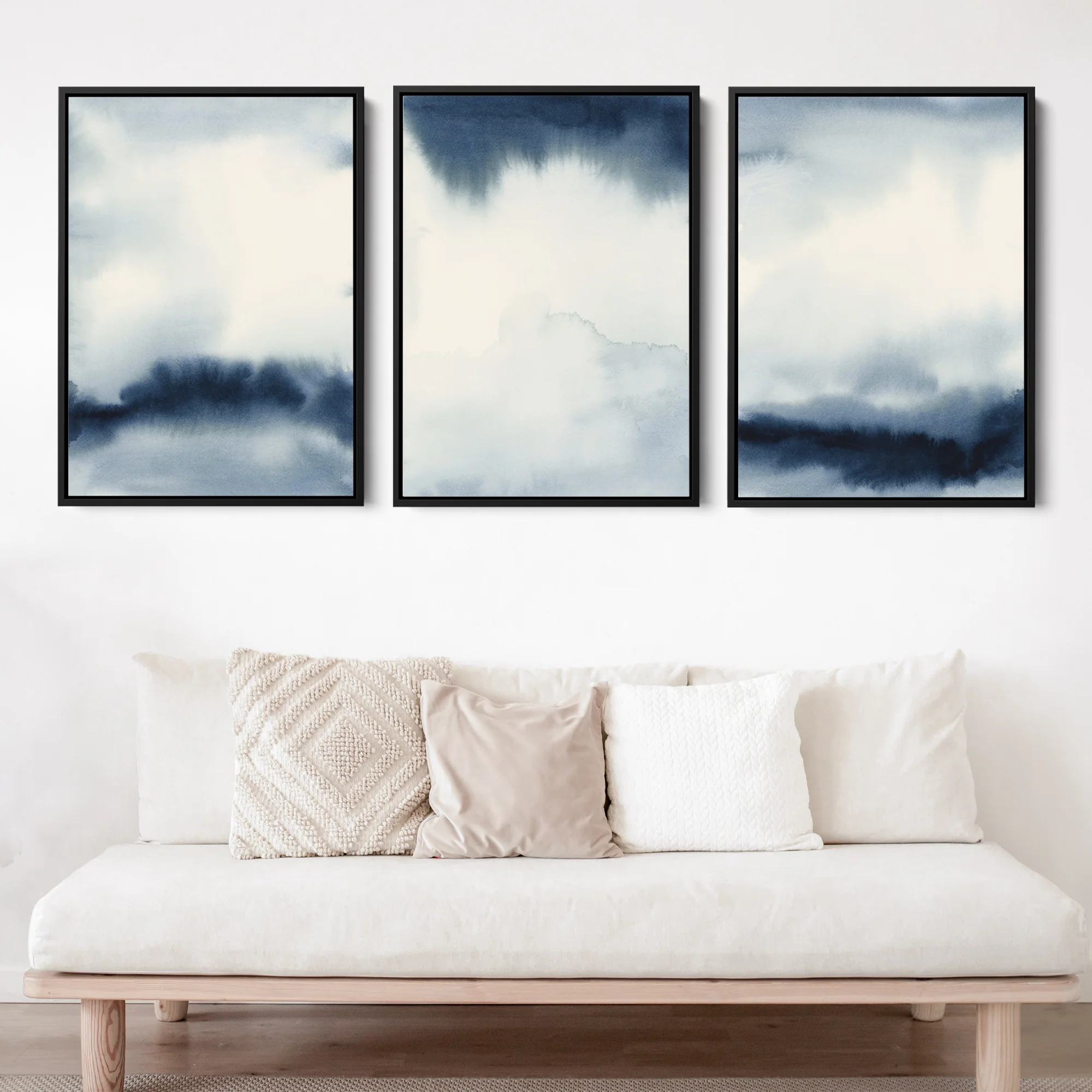 Indigo Abstracts Triptych - Set of 3 - Image 5