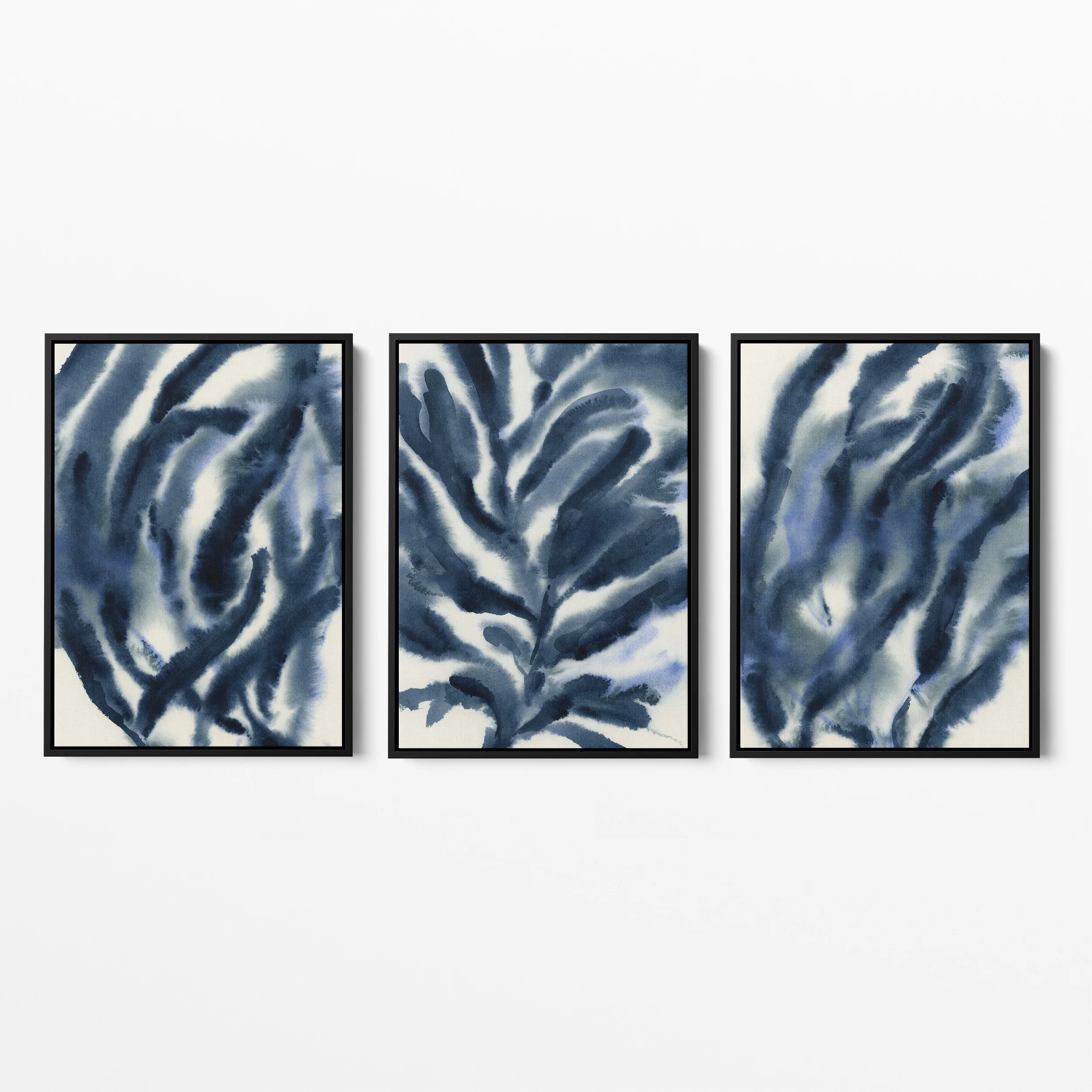 Indigo Seaweed Triptych - Set of 3 - Image 3