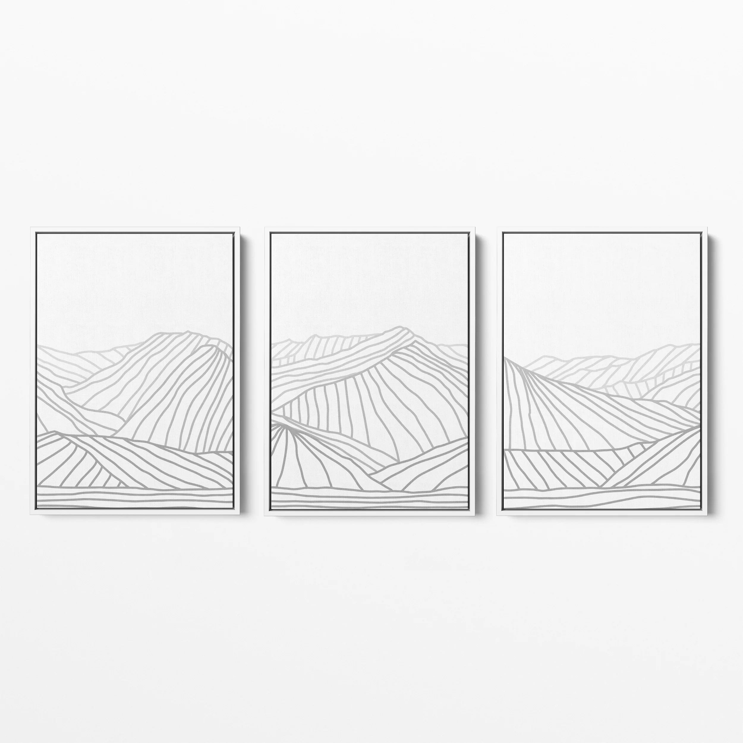 Minimalist Gray Mountain Illustration - Set of 3 - Image 3
