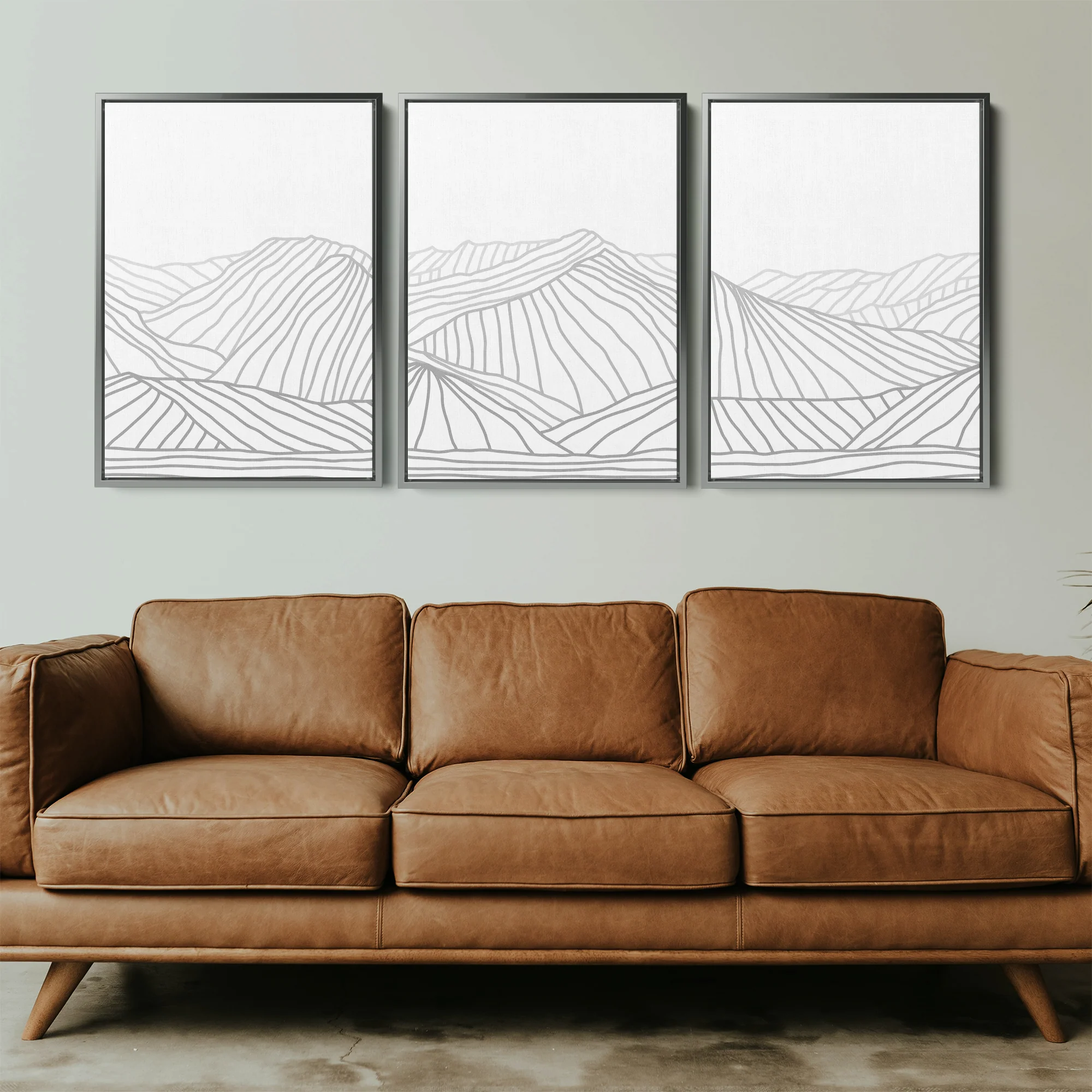 Minimalist Gray Mountain Illustration - Set of 3 - Image 5
