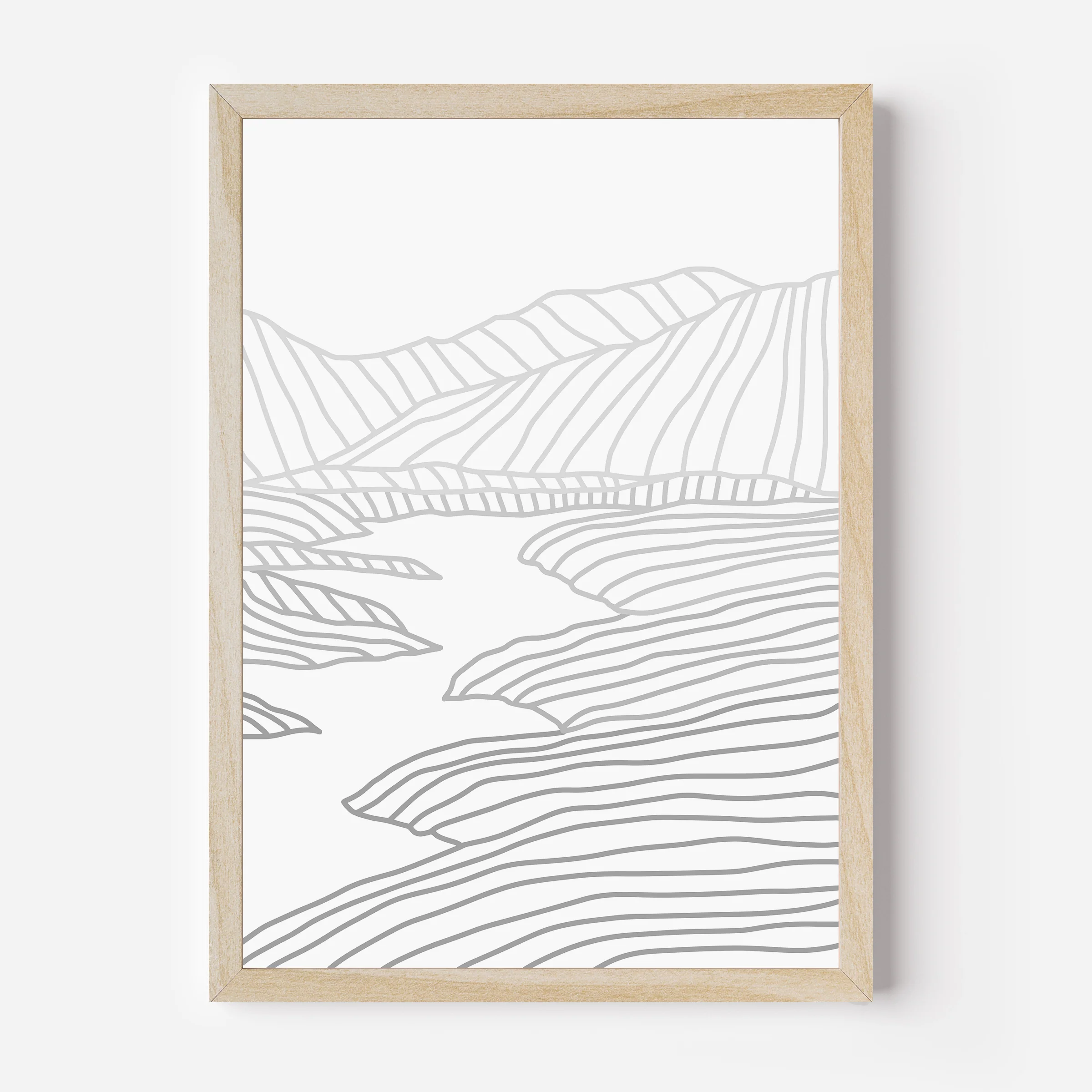 Minimalist Mountainscape Winter Scene - Image 3