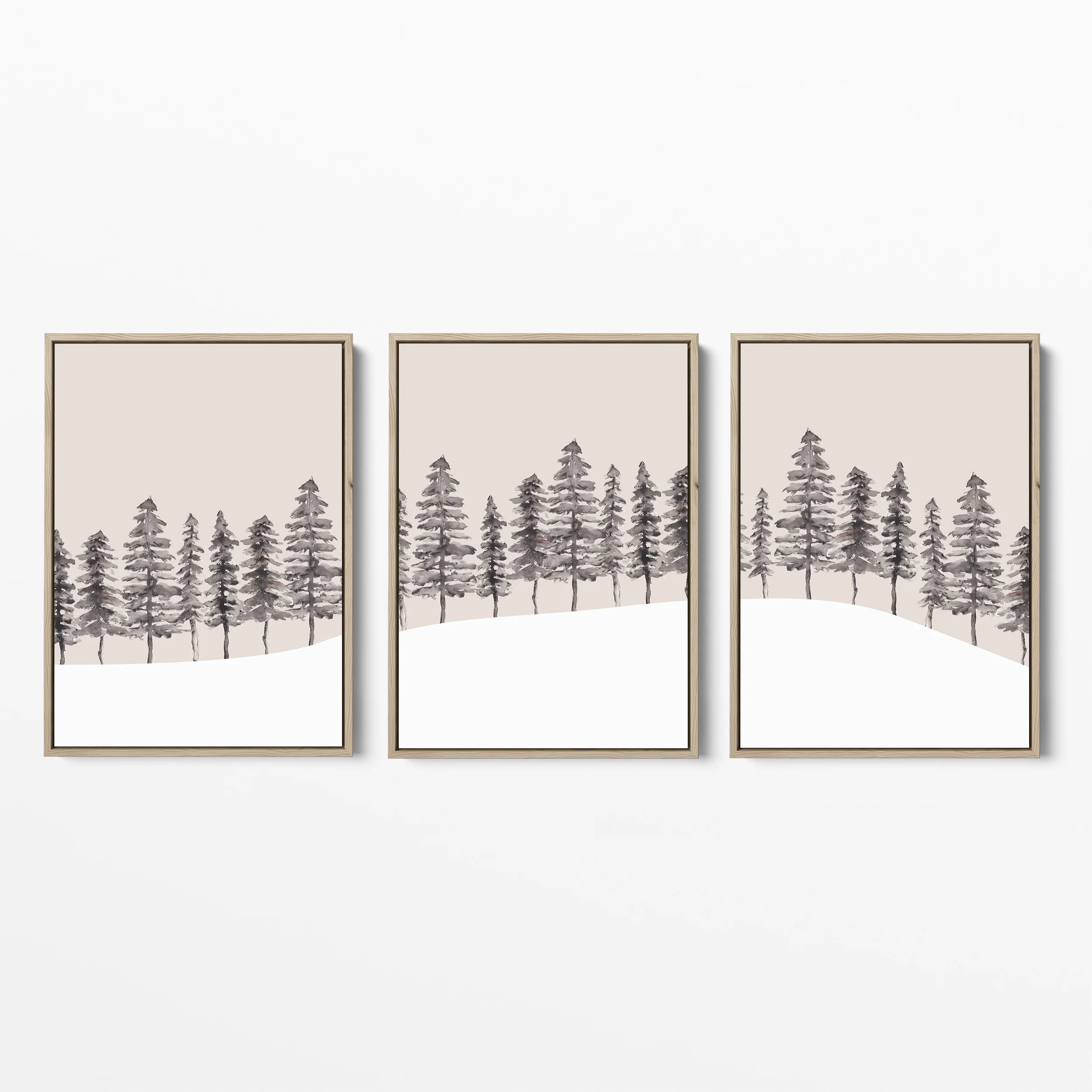 Modern Nordic Pine Tree Triptych - Set of 3 - Image 4