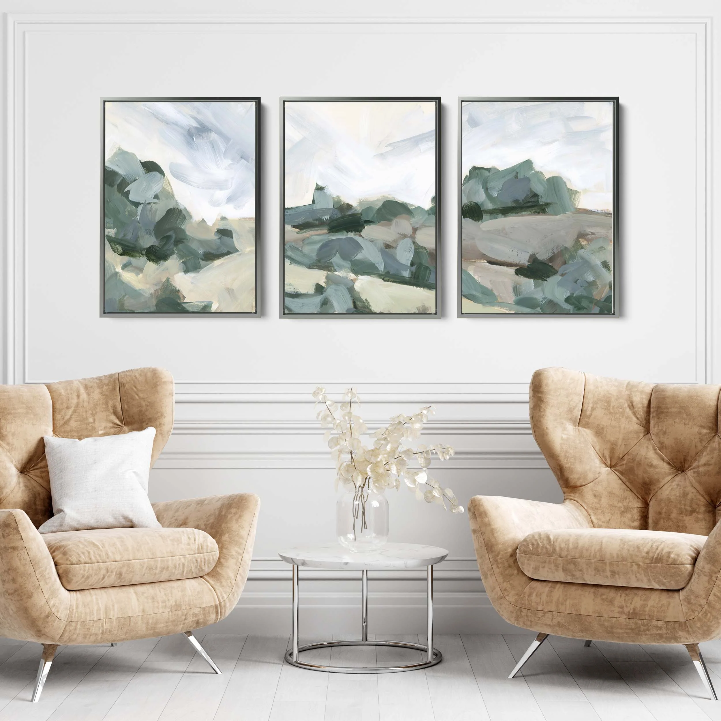 Muted Landscape Painting - Set of 3 - Image 12