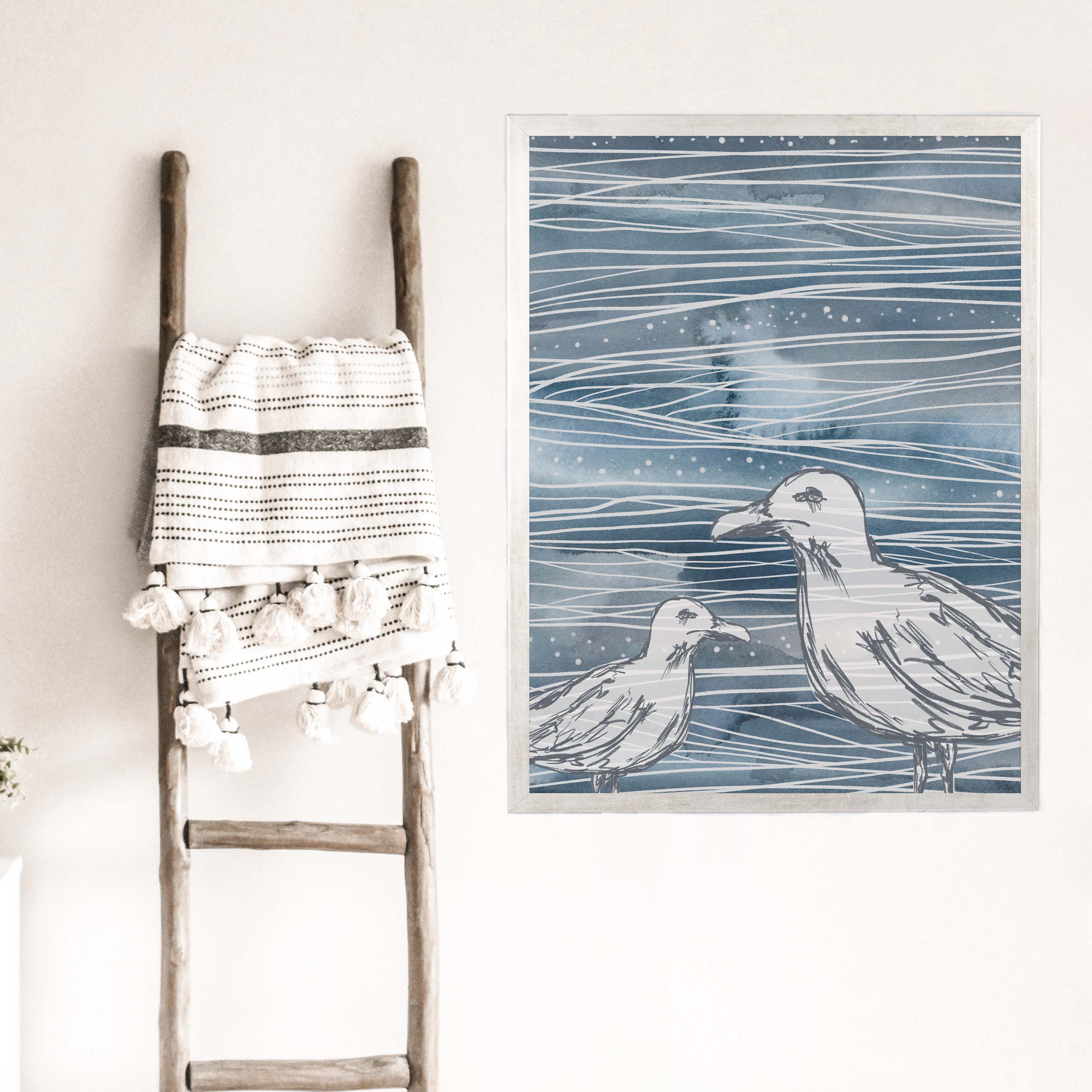 Nautical Blue Sea Gulls - Image 10