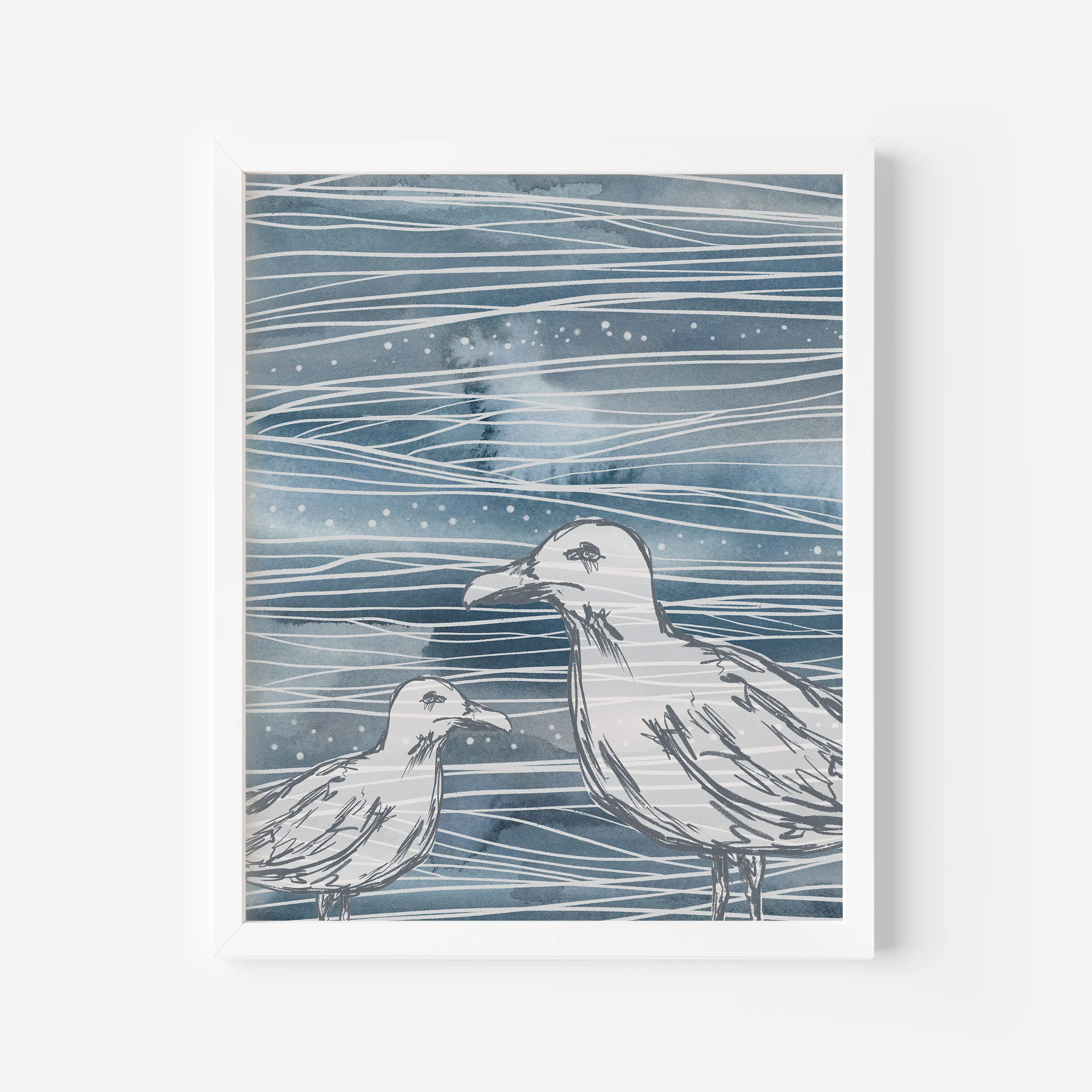 Nautical Blue Sea Gulls - Image 3
