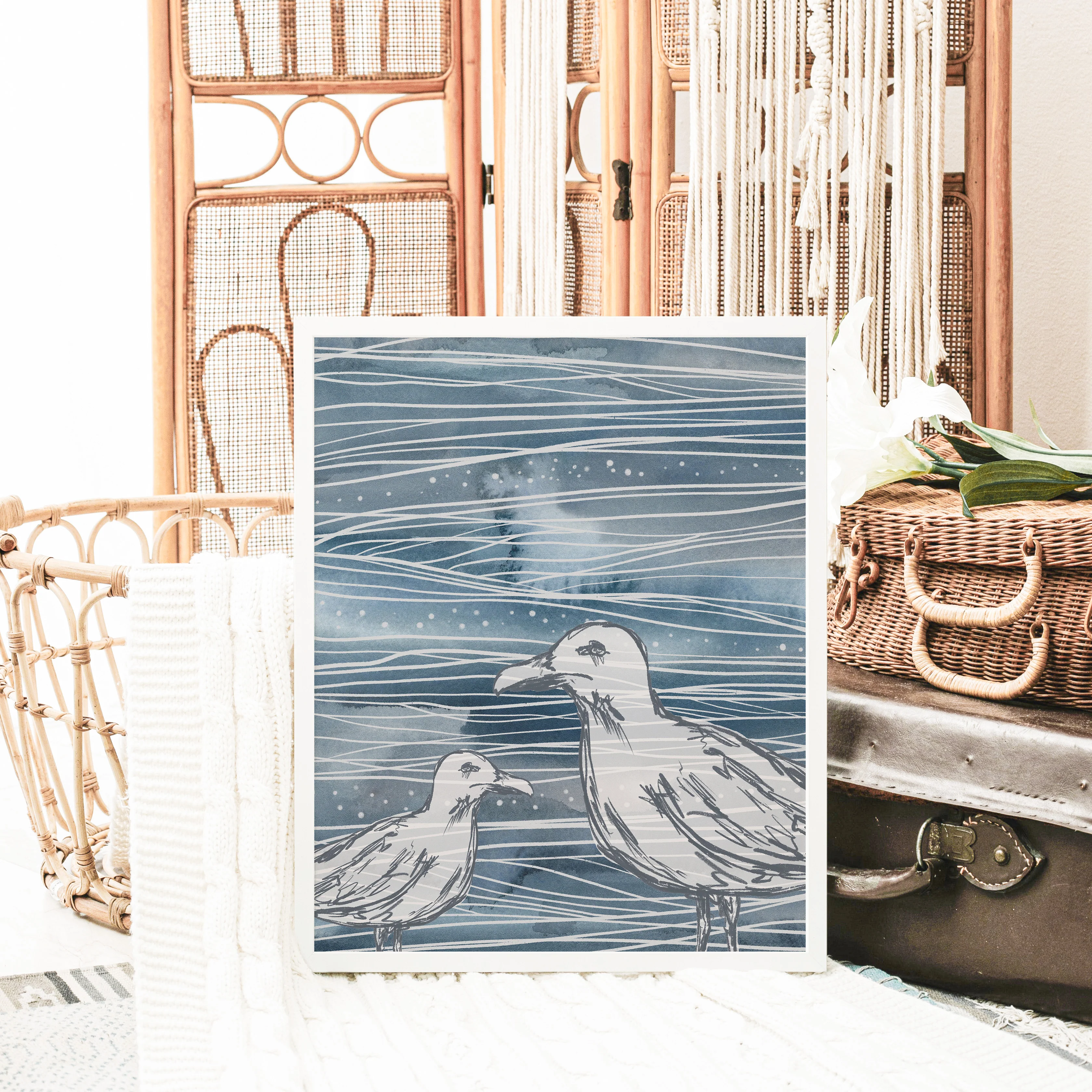 Nautical Blue Sea Gulls - Image 8