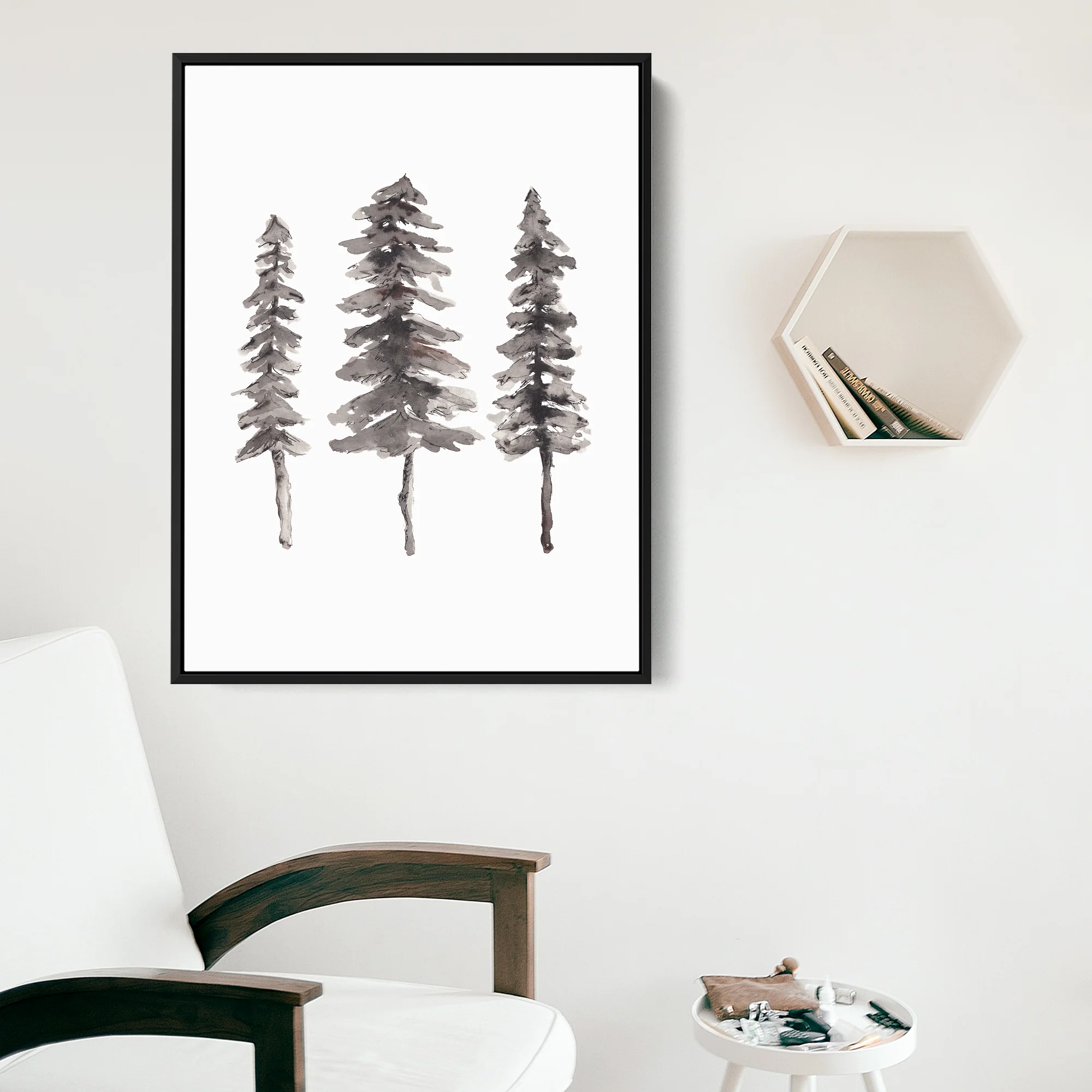 Nordic Pine Tree Ink Painting - Image 12
