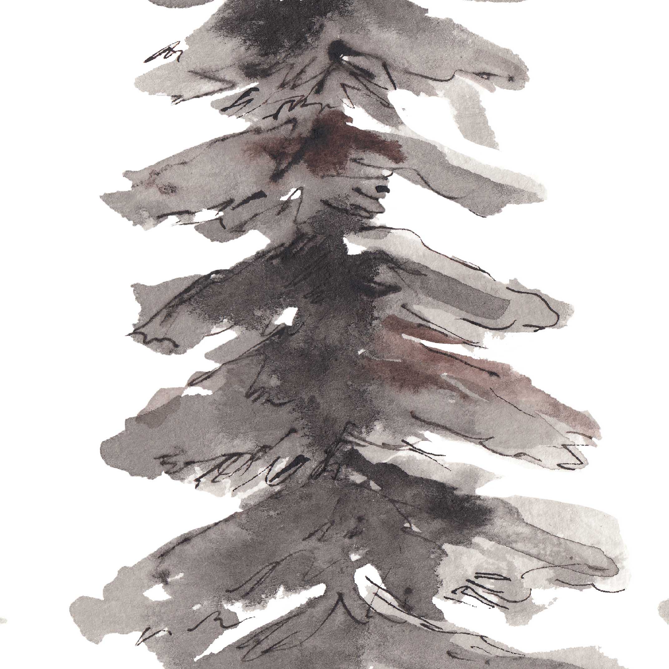 Nordic Pine Tree Ink Painting - Image 16