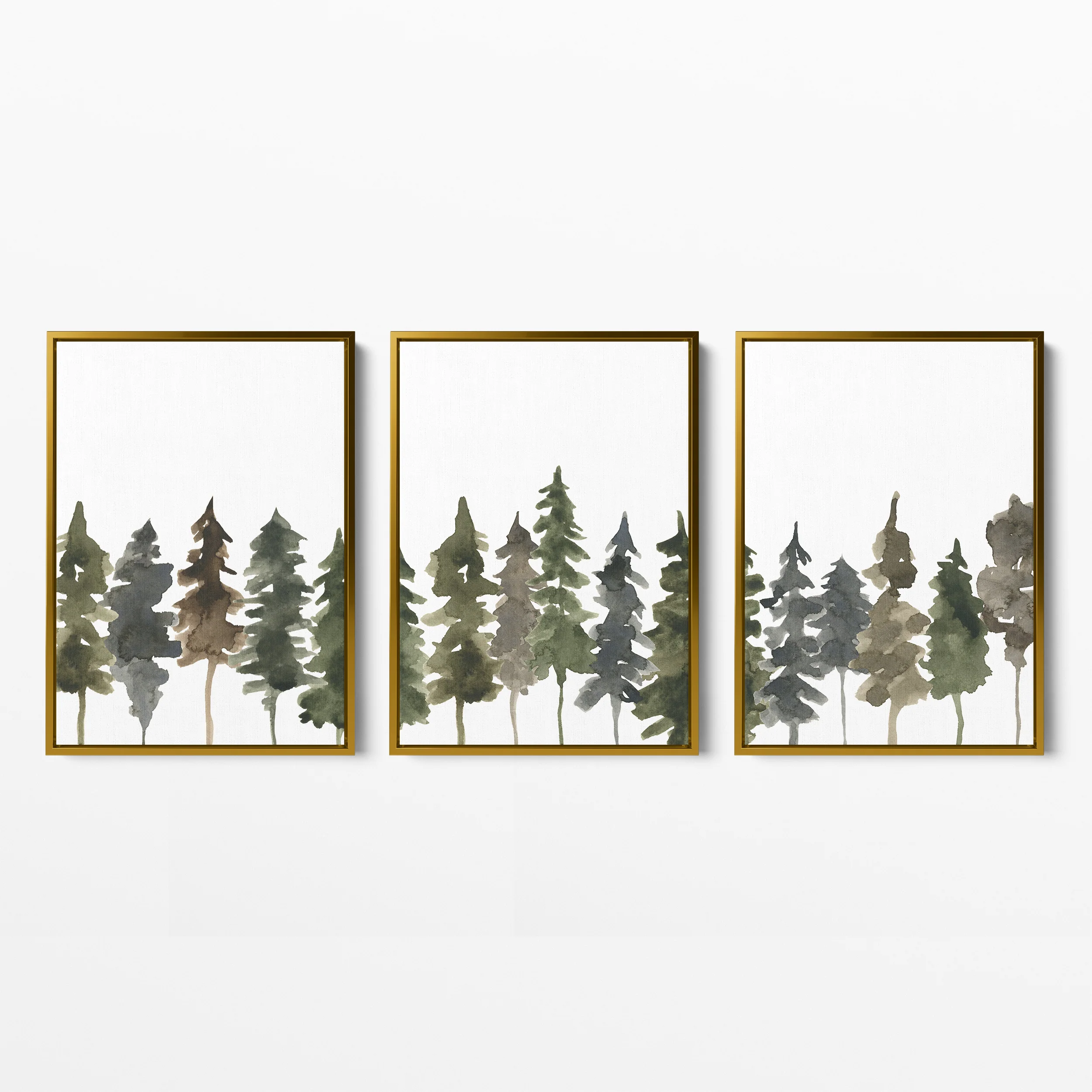 Pine Tree Line Watercolor - Set of 3 - Image 3
