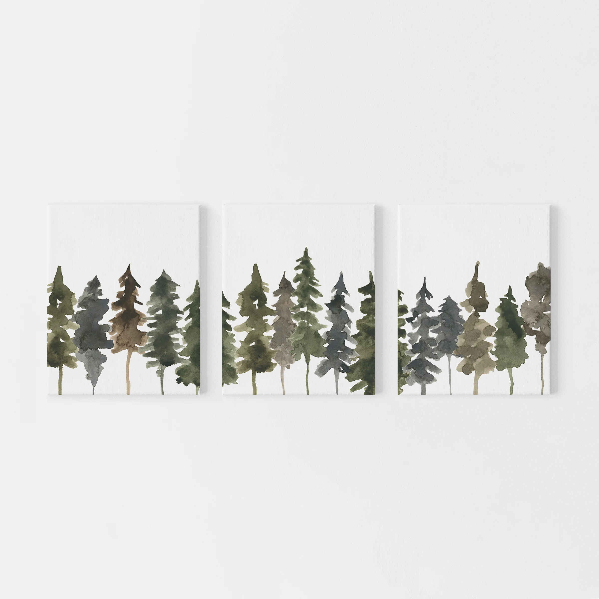 Pine Tree Line Watercolor - Set of 3 - Image 5