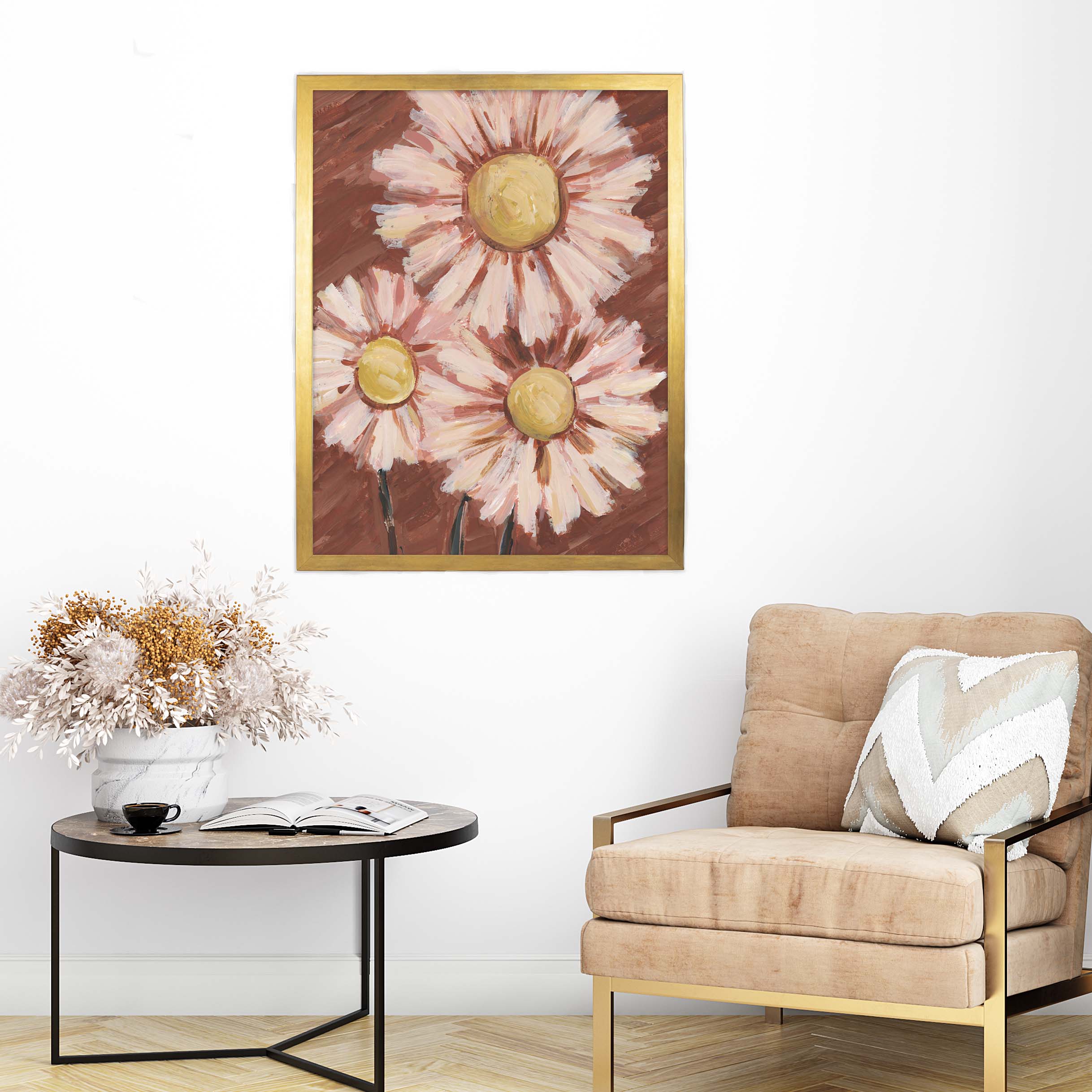 Pink and Rust Daisy Floral - Image 8