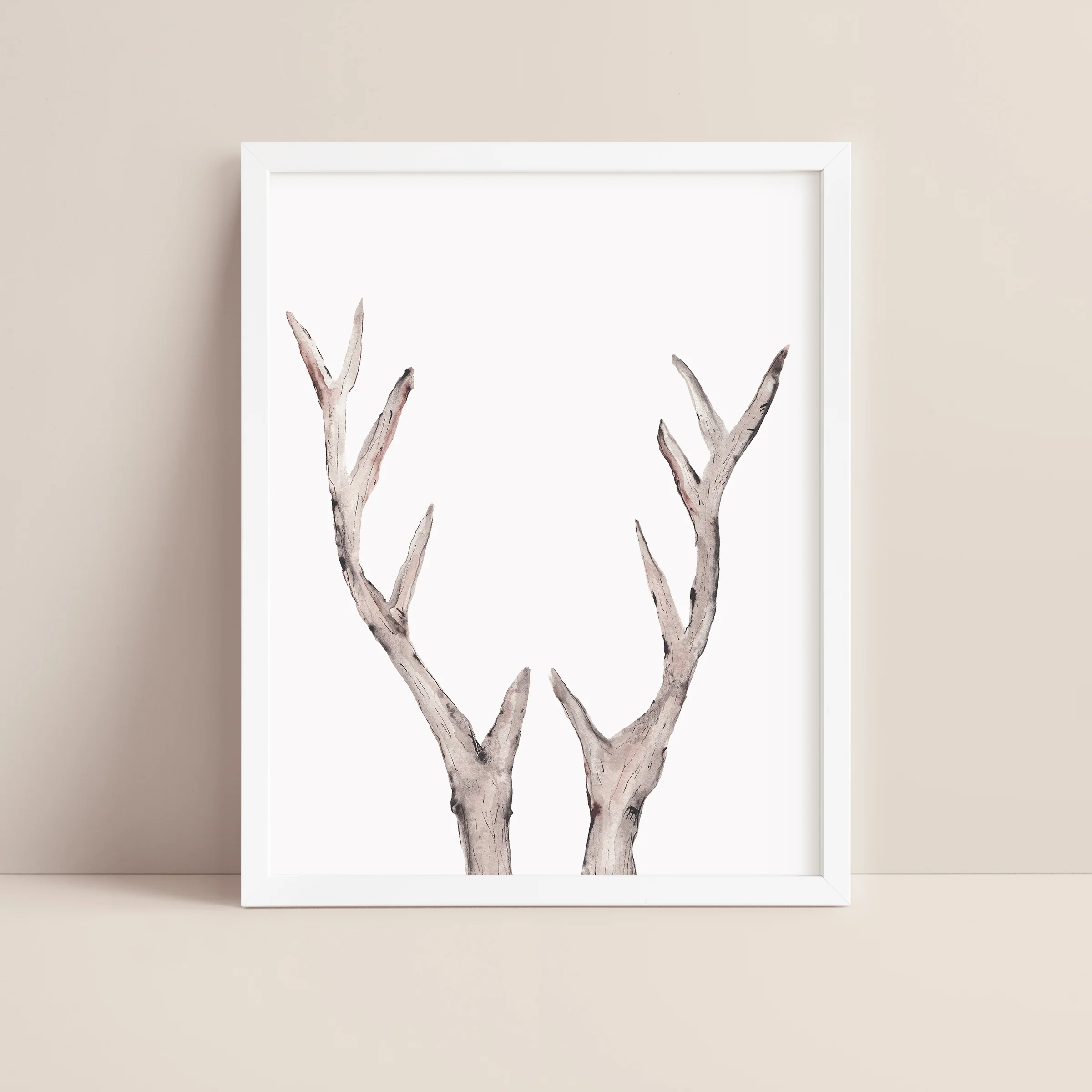 Rustic Deer Antler Watercolor - Image 3