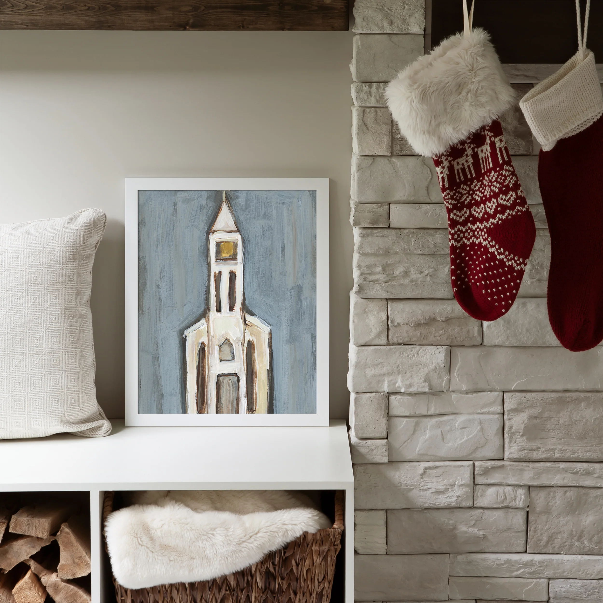 Rustic Farmhouse Blue Church - Image 13