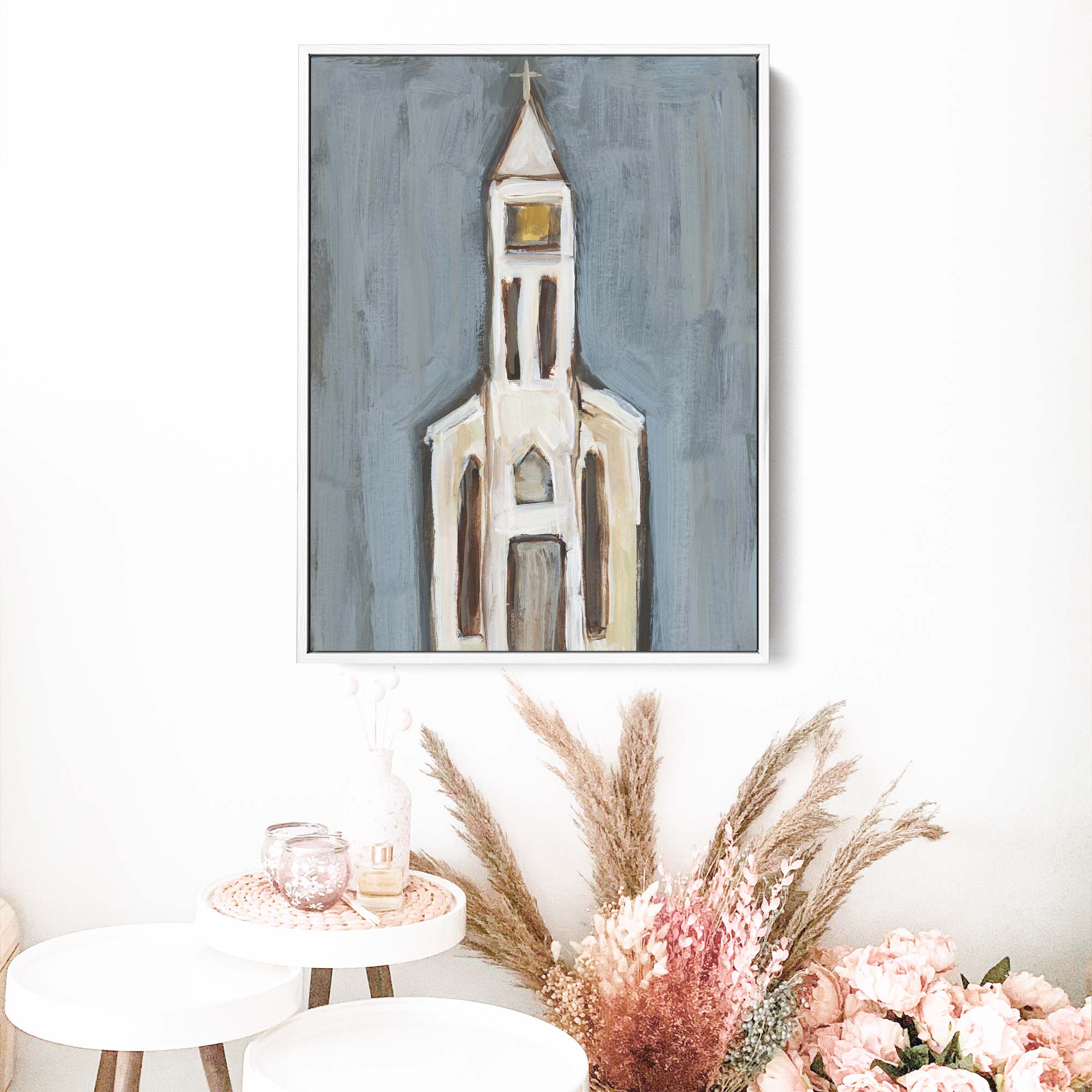 Rustic Farmhouse Blue Church - Image 7