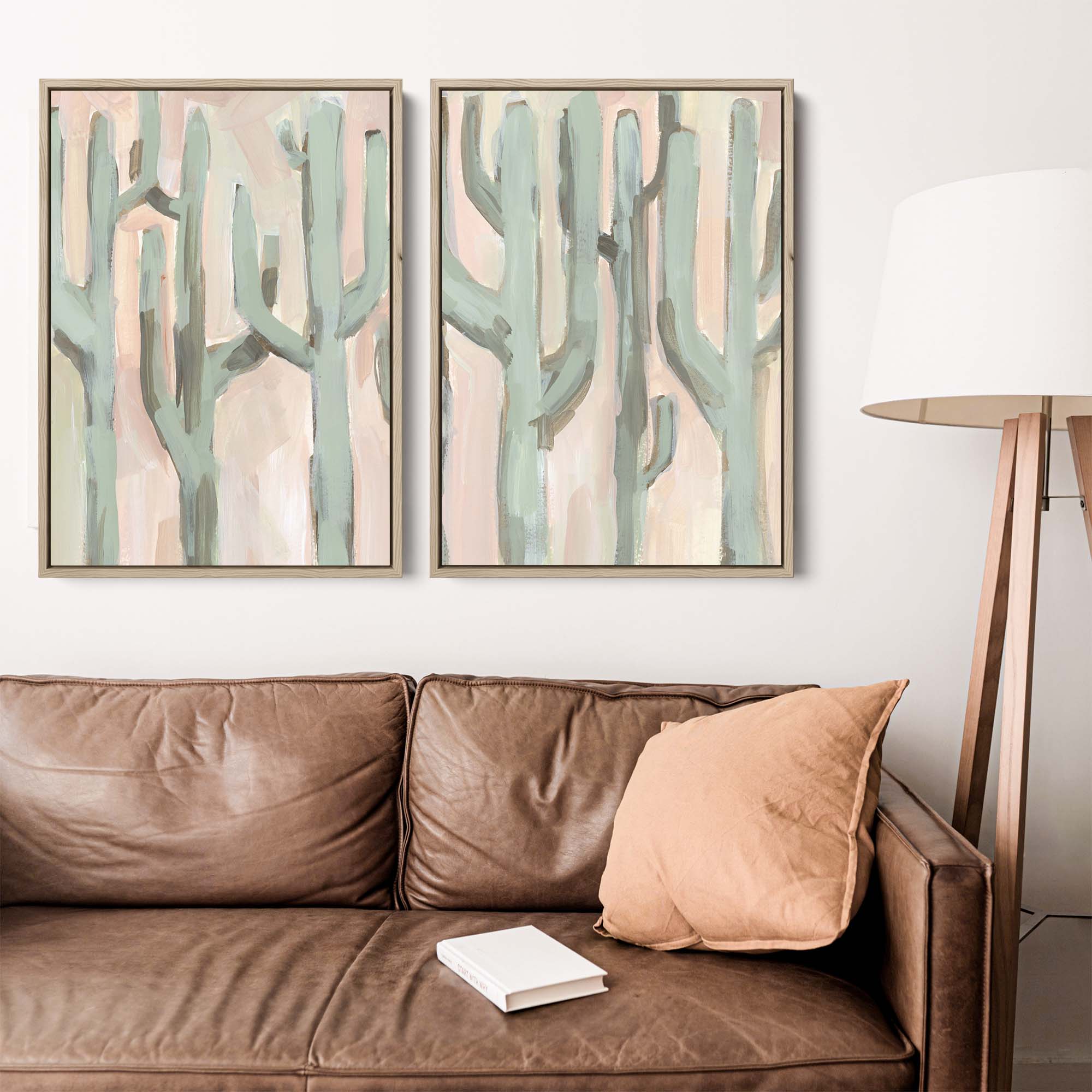 Saguaro Cactus Pastel Painting - Set of 2 - Image 8