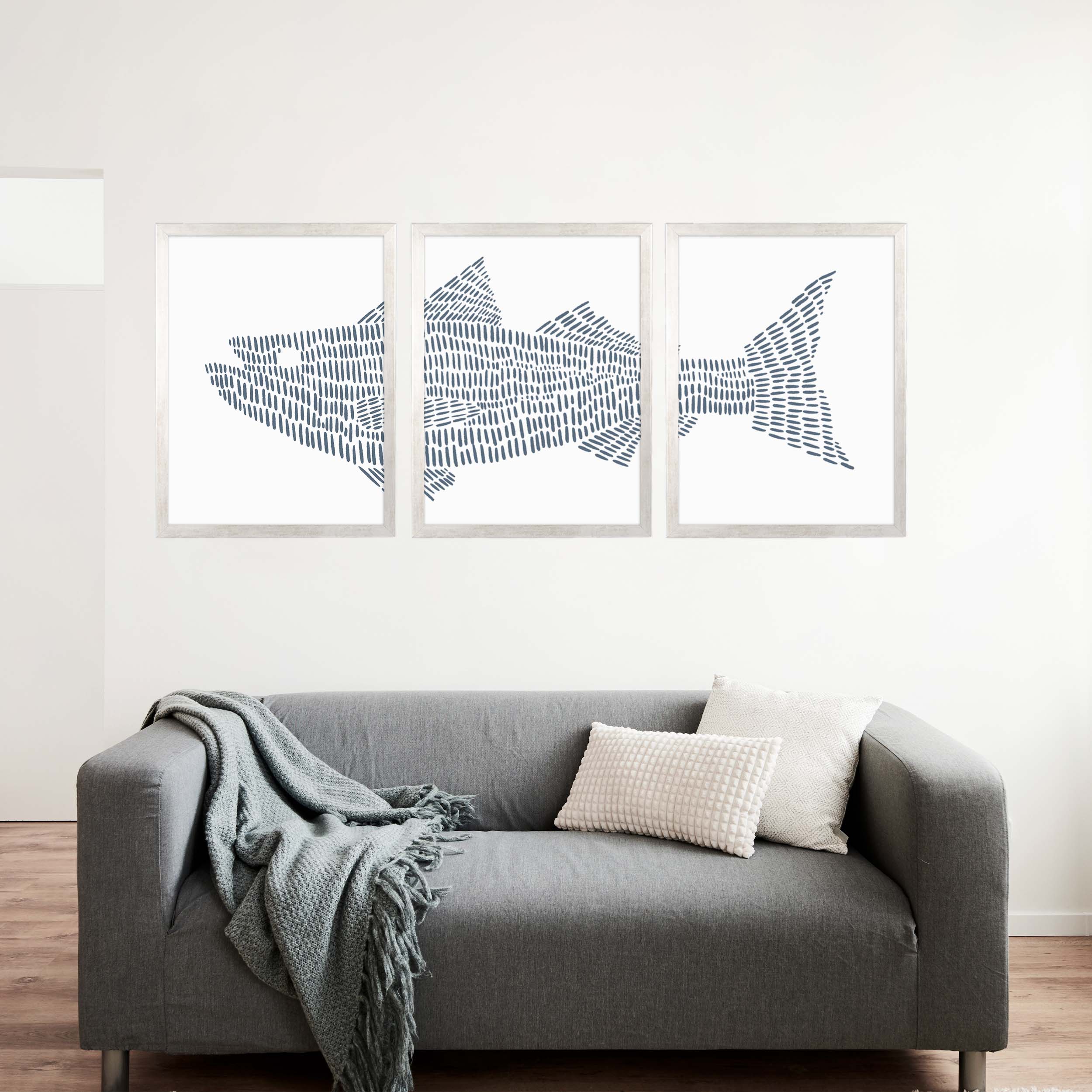 Striped Bass Fish Modern Illustration - Set of 3 - Image 10